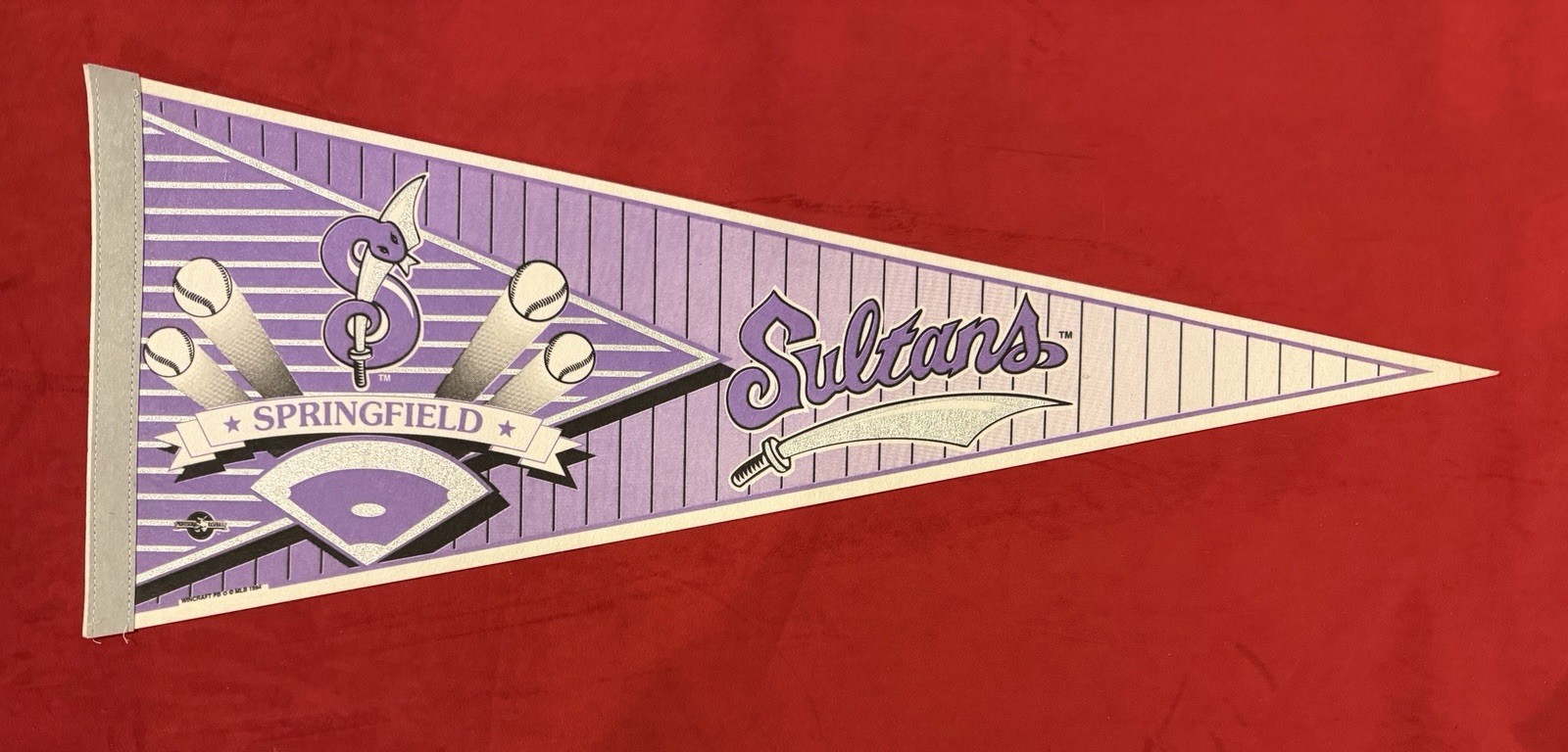 Vintage Springfield Sultans 29 Inch Pennant Minor League Baseball Cardinals
