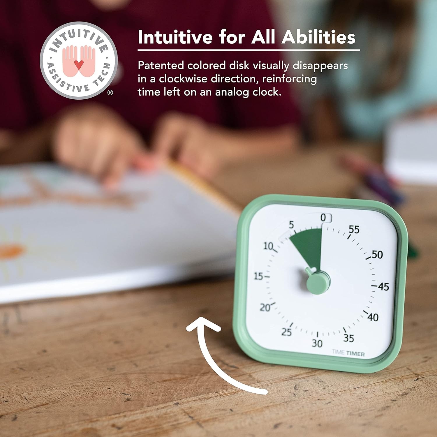 TIME TIMER Home 60-Minute Visual Timer Silent for Homeschool Green