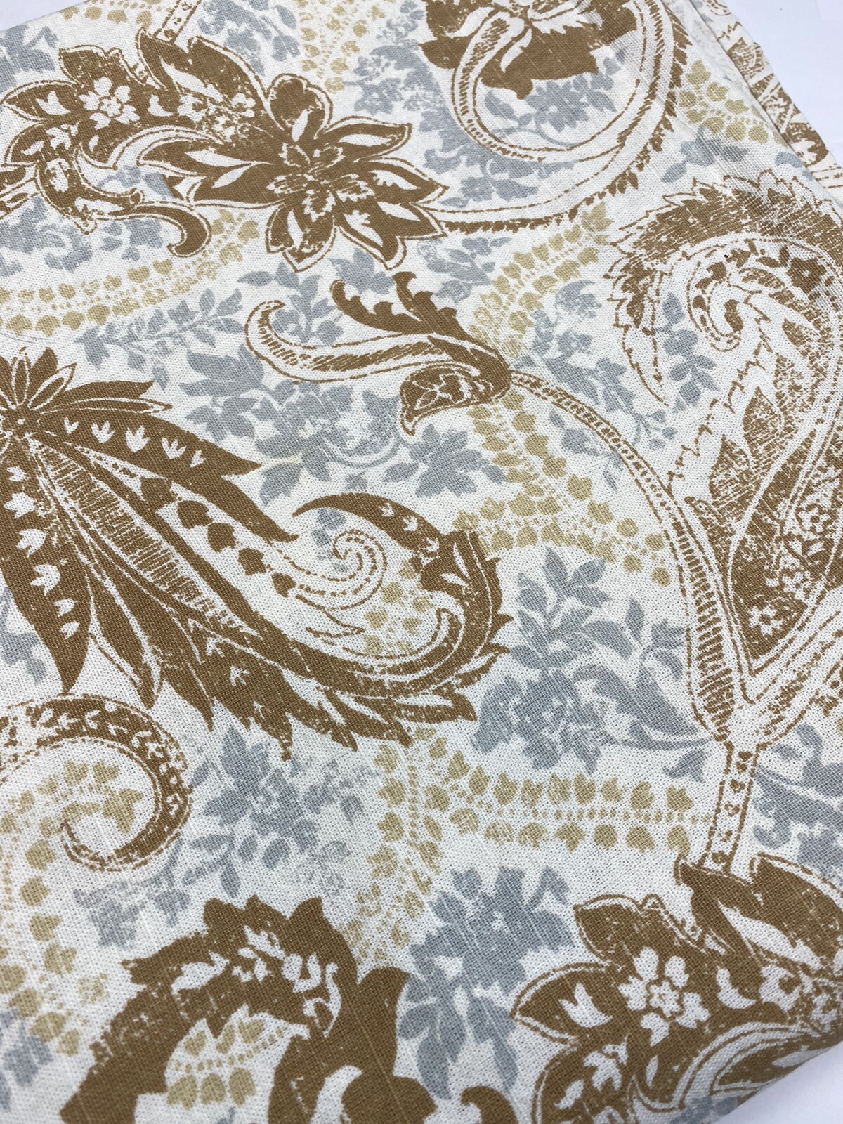 High Quality Fabric Tablecloth Large Table Linen 100% Cotton Blue Brown Pattern