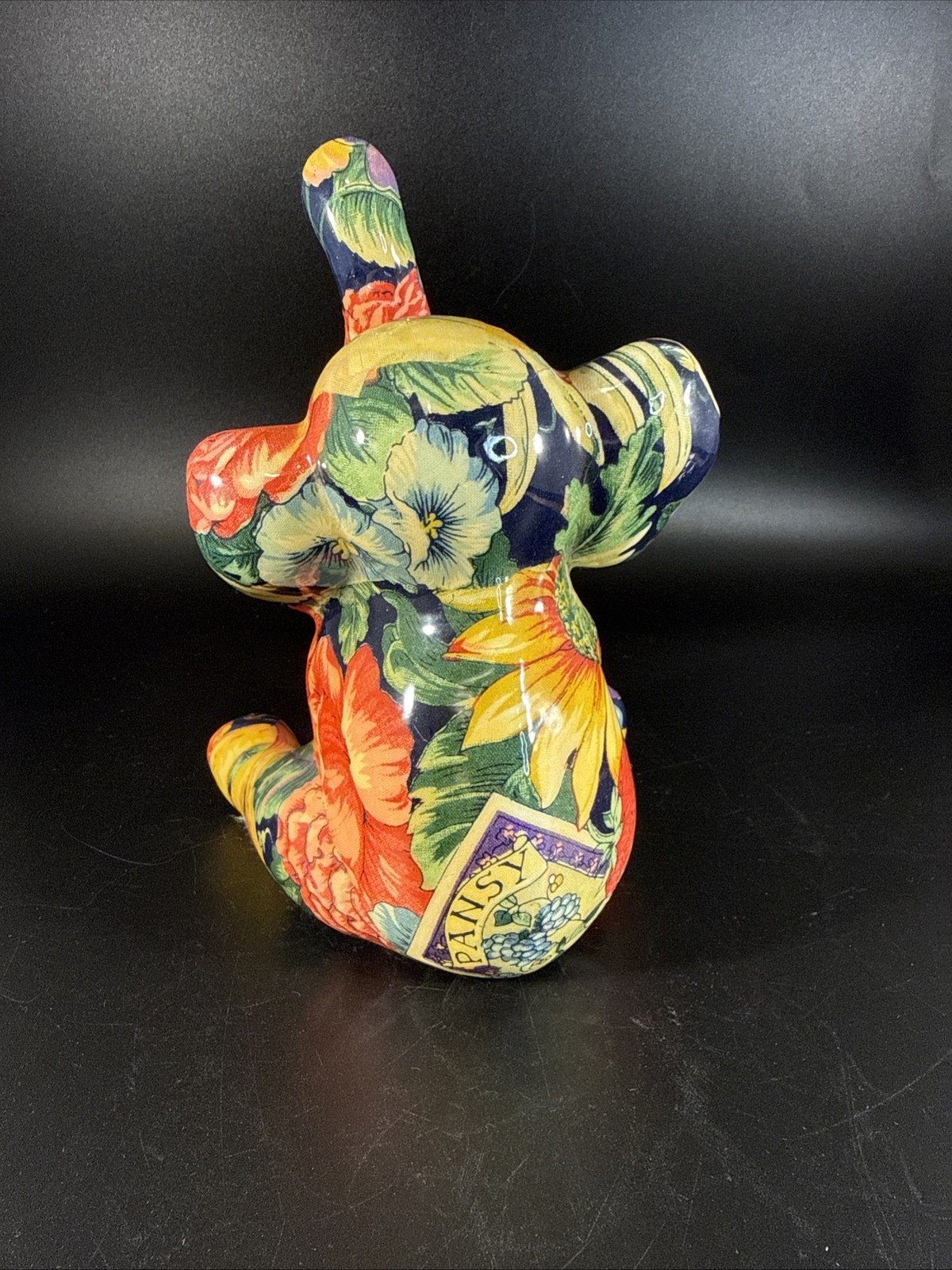 Vintage Elephant Patchworks By Joan Baker Designs Fruit & Florals 7” Tall