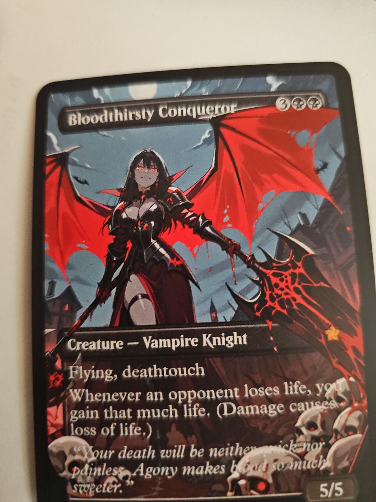 Bloodthirsty Conqueror PROXY Card with Custom Fantasy Anime Art Design
