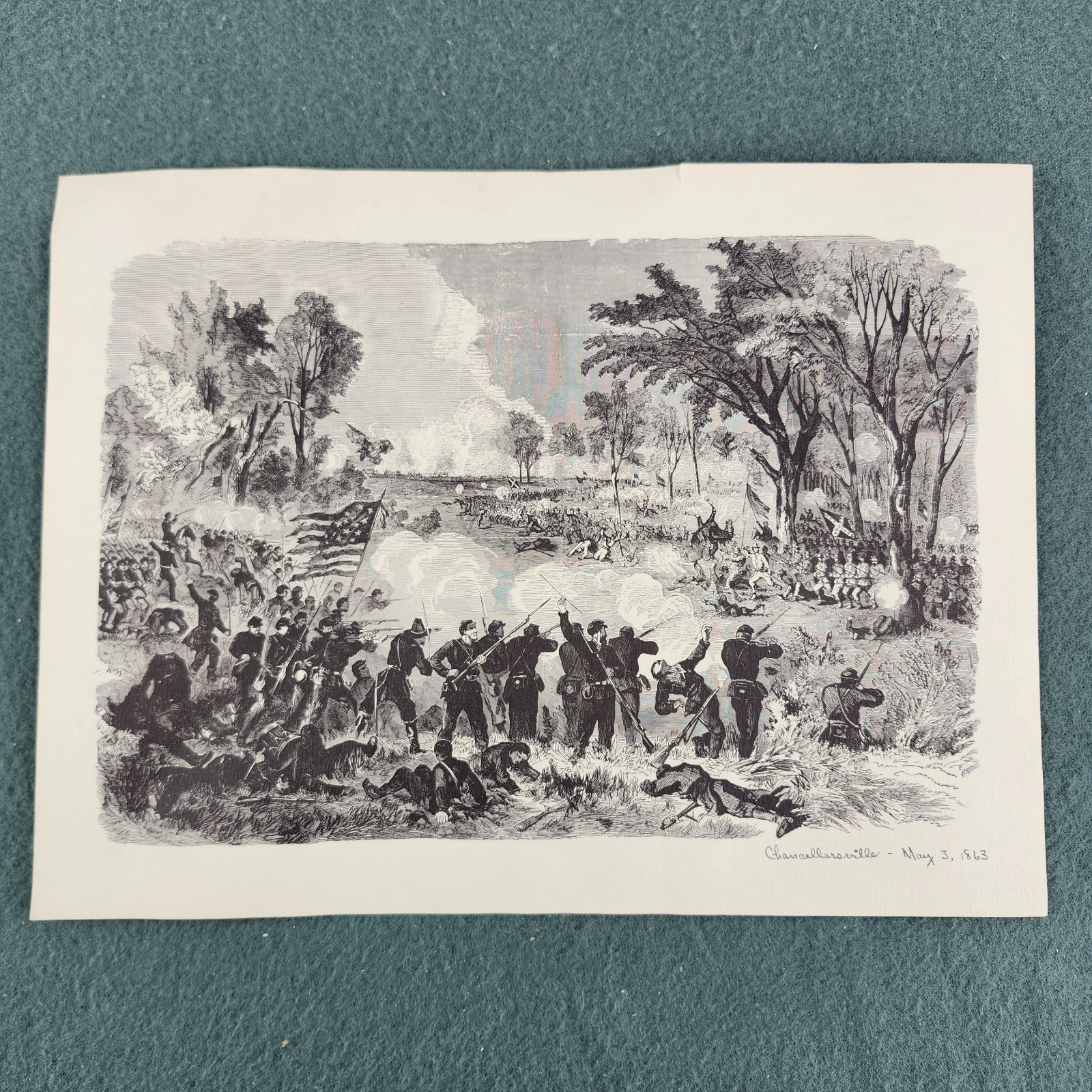 1961 Civil War Print 9.25″x12.25″ Battle of Chancellorsville May 3, 1863