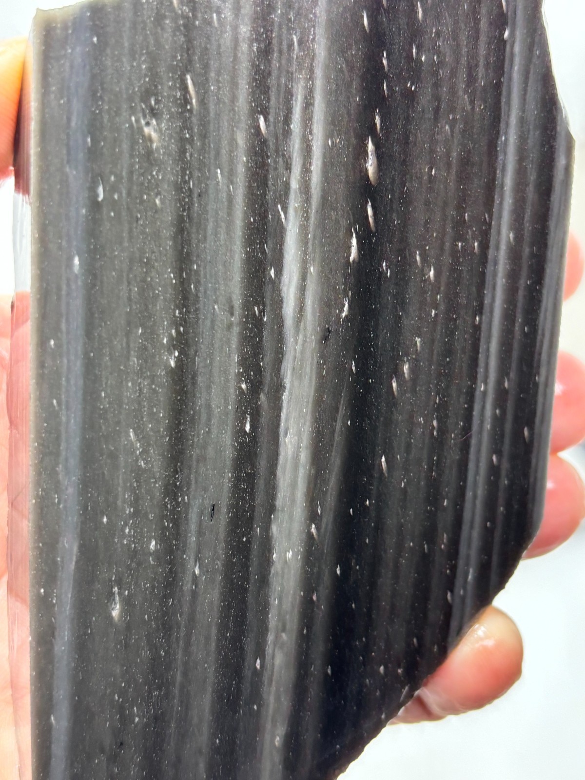 Thick Silver Sheen Obsidian end Slab Lapidary Cabbing Knapping Combo ship avail