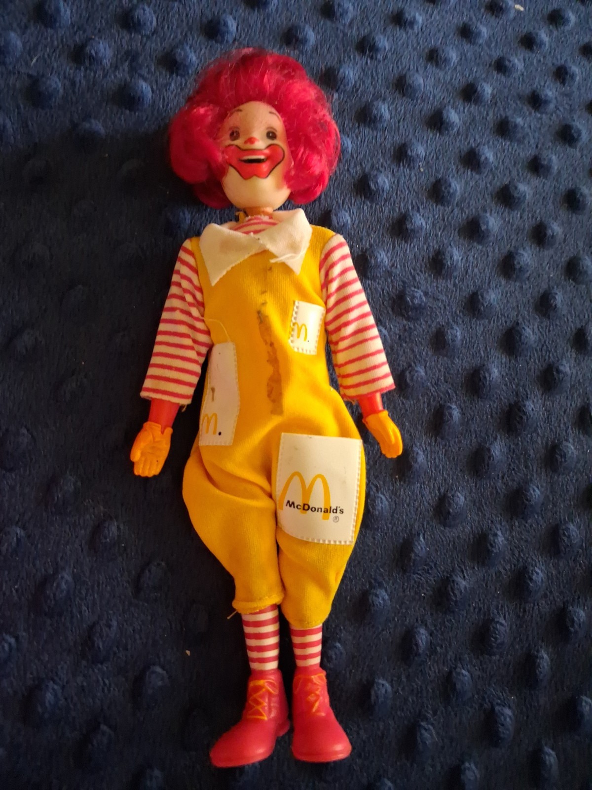 Vintage RONALD McDonald 1976 Remco 8″ doll w/ OUTFIT, HAIR INTACT & MOVING HEAD!