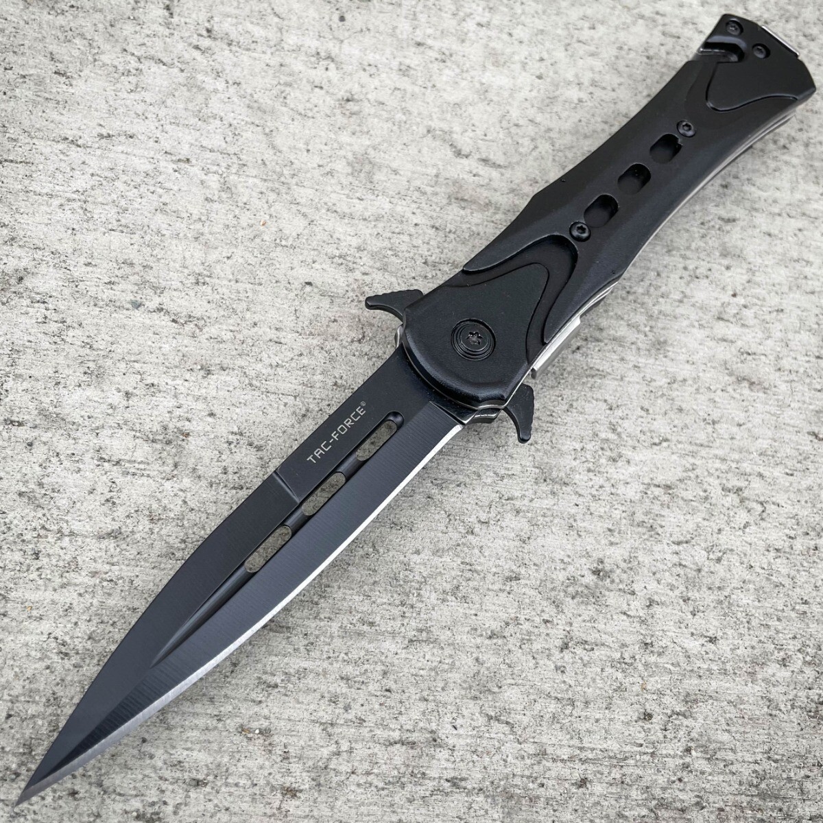 8″ TAC FORCE SPRING OPEN ASSISTED TACTICAL STILETTO FOLDING POCKET KNIFE Blade .