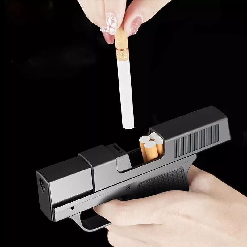 Unique Butane Cigarette LIGHTER & CASE Adjustable Jet Torch Flame Pistol Gun hot