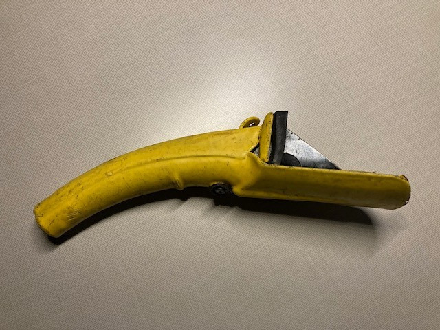 Vintage Oil Can Opener Pour Spout Nozzle Puncture Metal Gas Station Yellow