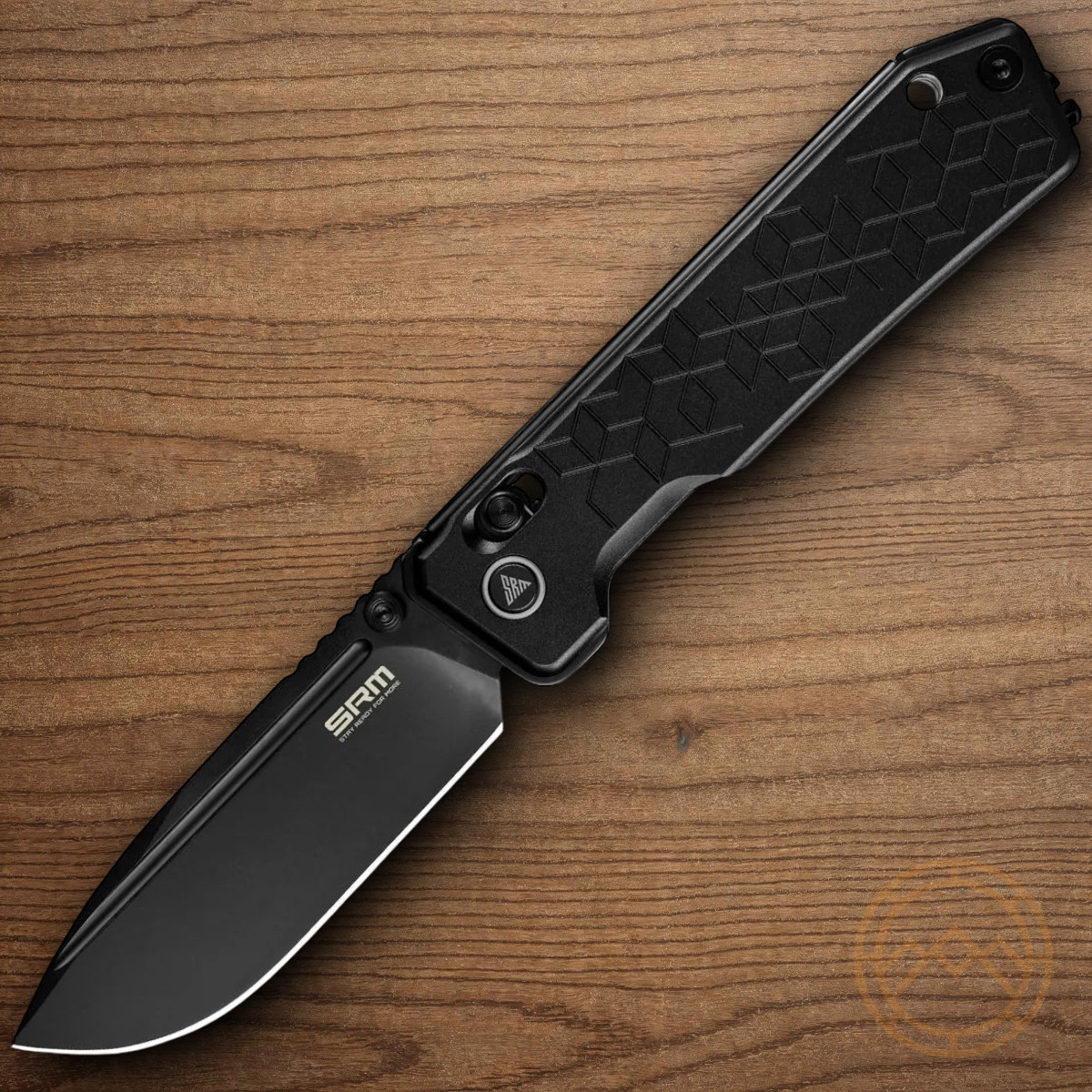 SRM Knives Rubik Folding Knife 3.5″ 14C28N Sandvik Steel Blade Aluminum Handle