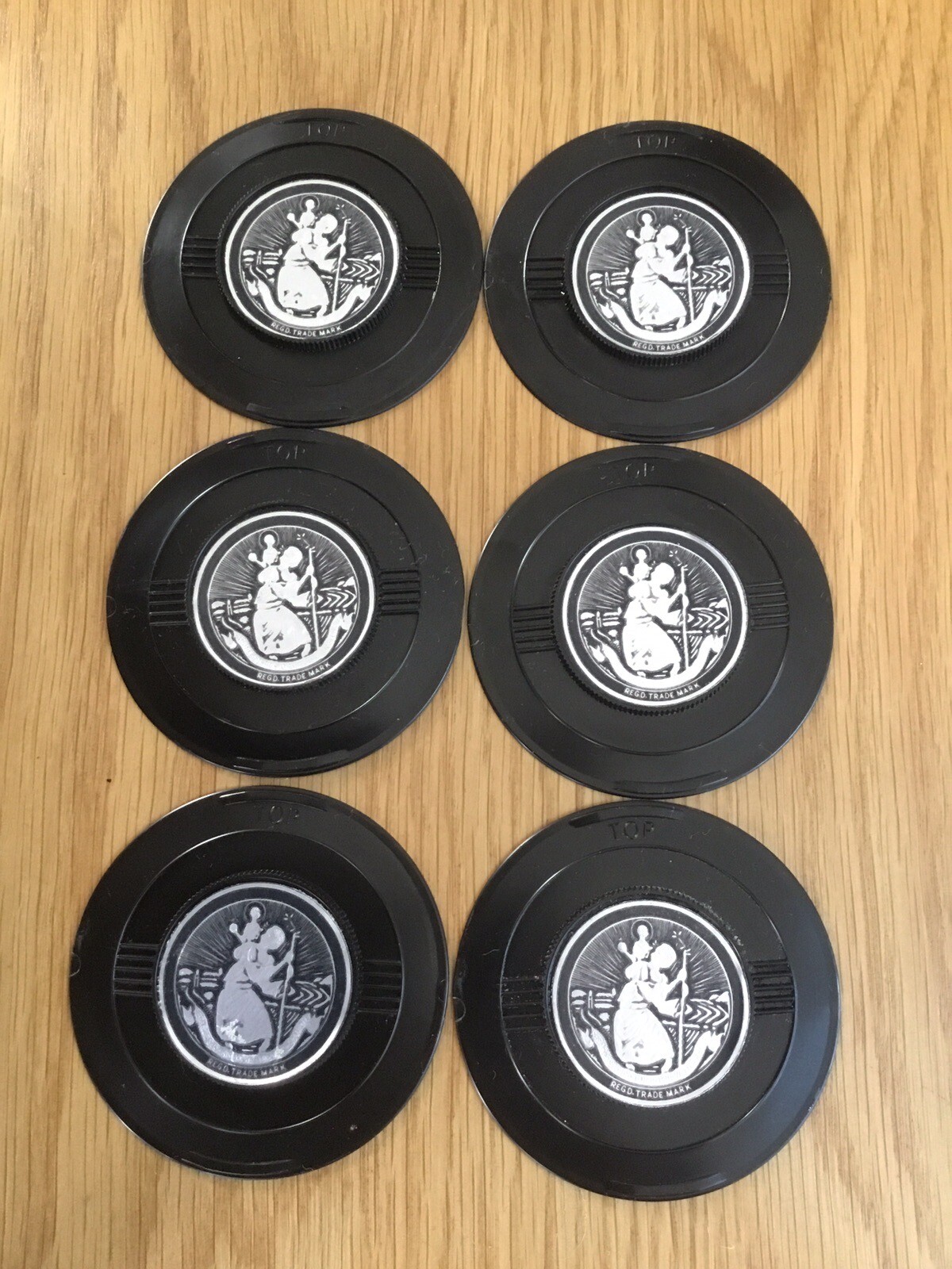 JOB LOT OF (6) – St. Christopher Tax Disc / Parking Disc Mounting Backs