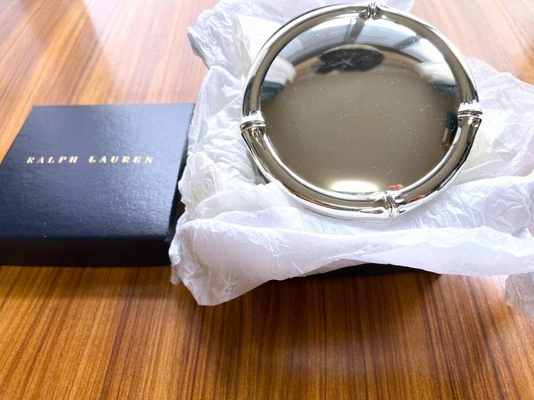 Ralph Lauren Trinket Box Accessory Case Jewelry Box Silver Interior Decor gift
