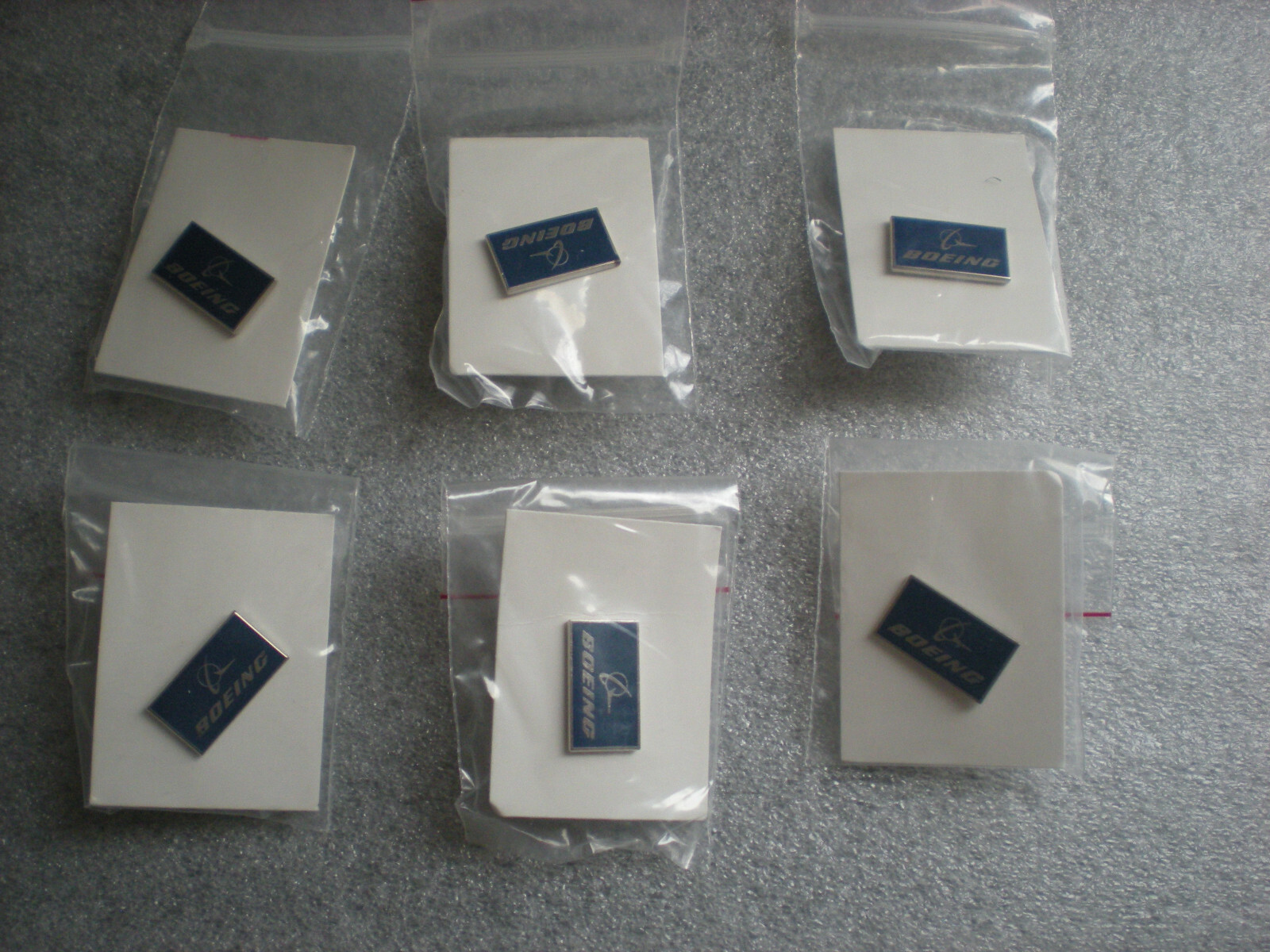 New Lot 6 Boeing Aerospace Company Logo Tie Tack Lapel Pin Blue Silver Aircraft