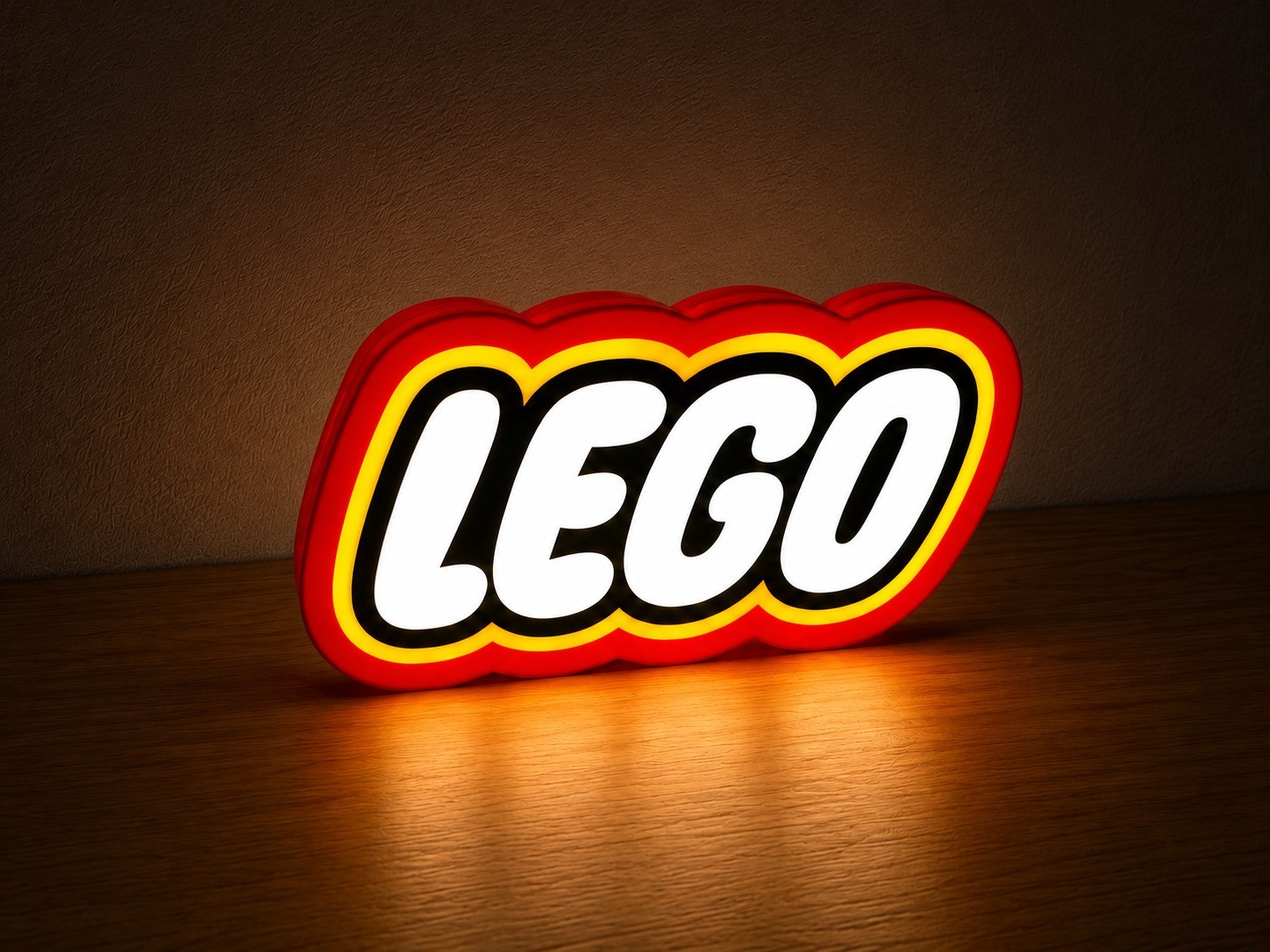 LEGO Logo LED Light Box USB Powered 3D Printed Desk Lamp Sign 9″ x 5 ” Inch