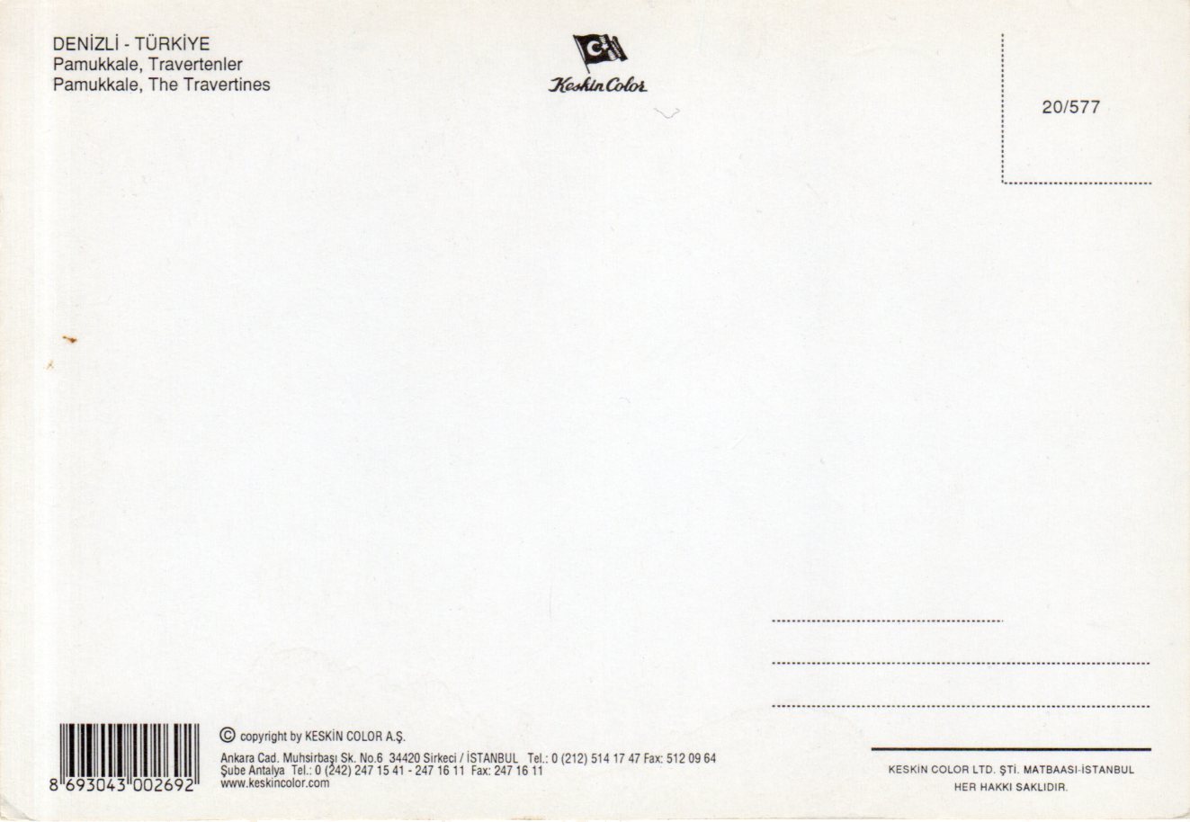 HQ – Postcard XXL, neu ungelaufe – Denizli – Pamukkale – The Travertines