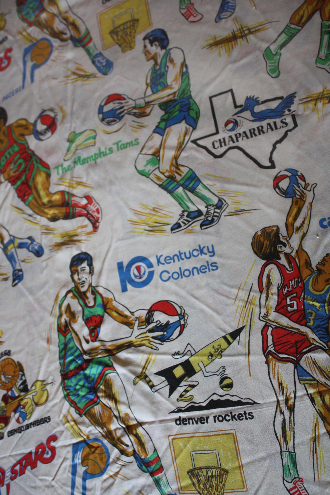 Vintage Original 1970’s ABA Basketball Original Twin Bed Sheet Set