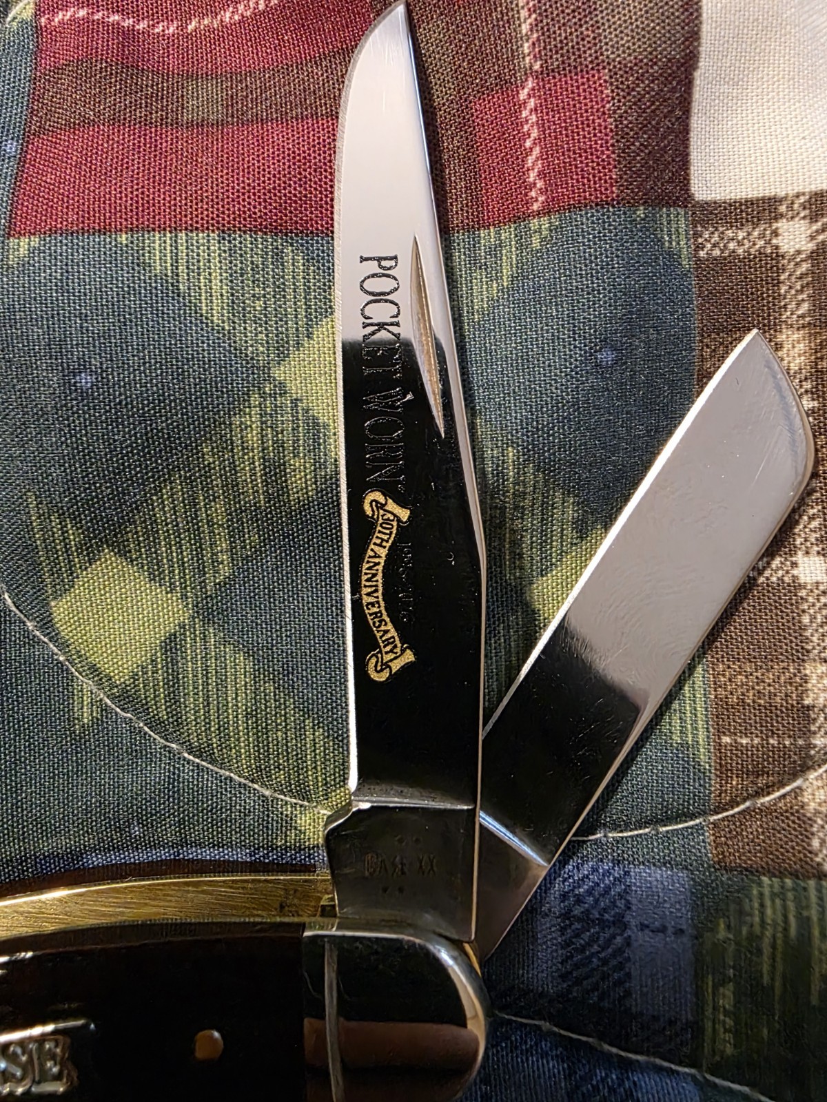Case Pocket Worn 55232 Medium Stockman 3-Blade Stainless Steel Bone Handle