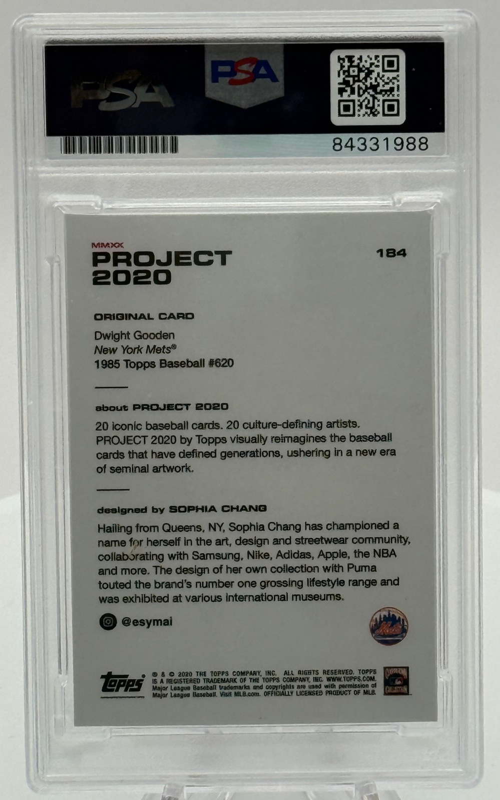 Dwight Gooden Autograph – Project 2020 #184 – Artist: Sophia Chang