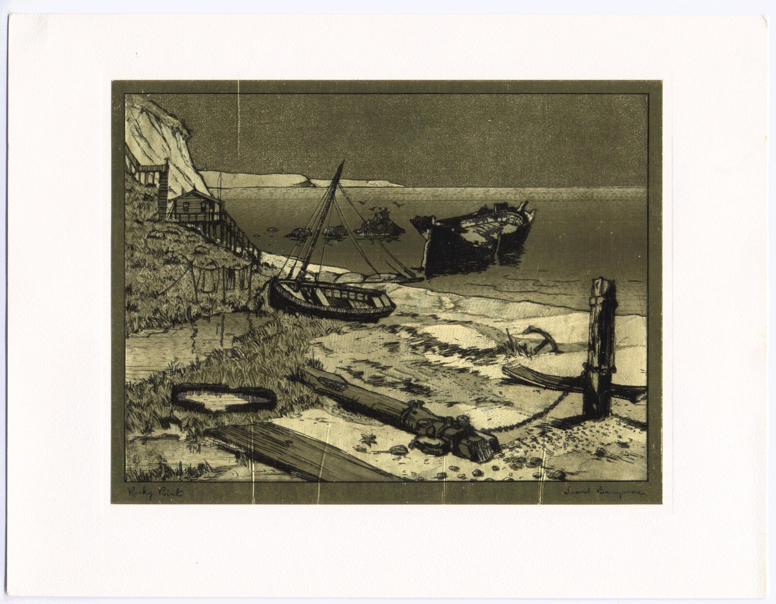 Lionel Barrymore Gold-Etch Prints by Brown & Bigelow Standard Packaging Corp