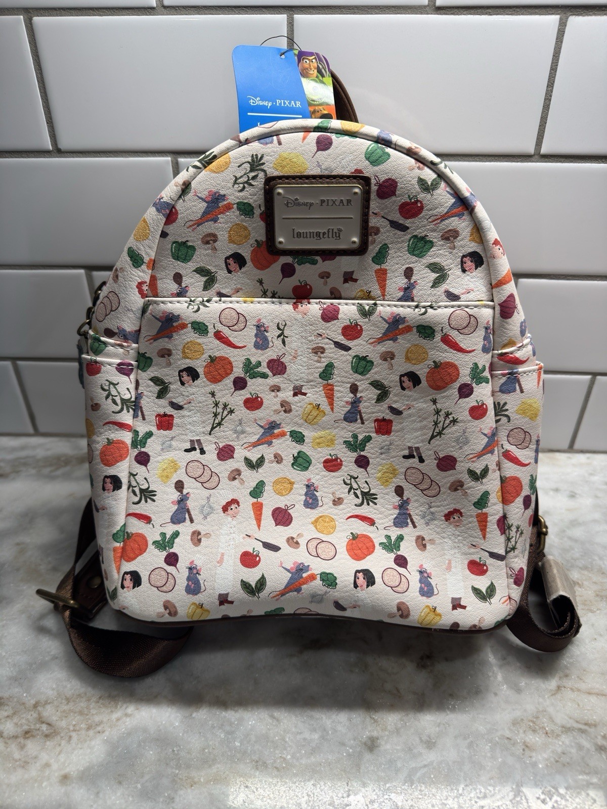 Ratatouille All Over Print Loungefly Mini Backpack Disney Pixar NWT