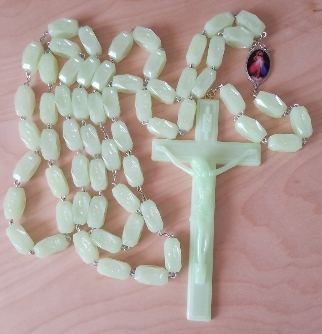 60 INCHES Large Glow in the Dark LUMINOU CATHOLIC Rosary Wall Room