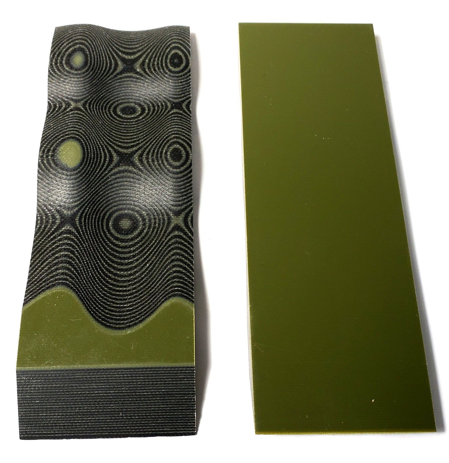 G10 1/8 .125 6×2 BLACK / OD GREEN LAYERED KNIFE HANDLE MATERIAL SCALES 2 Pcs