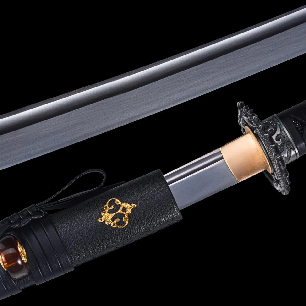 HANDMADE JAPANESE SAMURAI KATANA SWORD DAMASCUS FOLDED STEEL SHARP FULL TANG