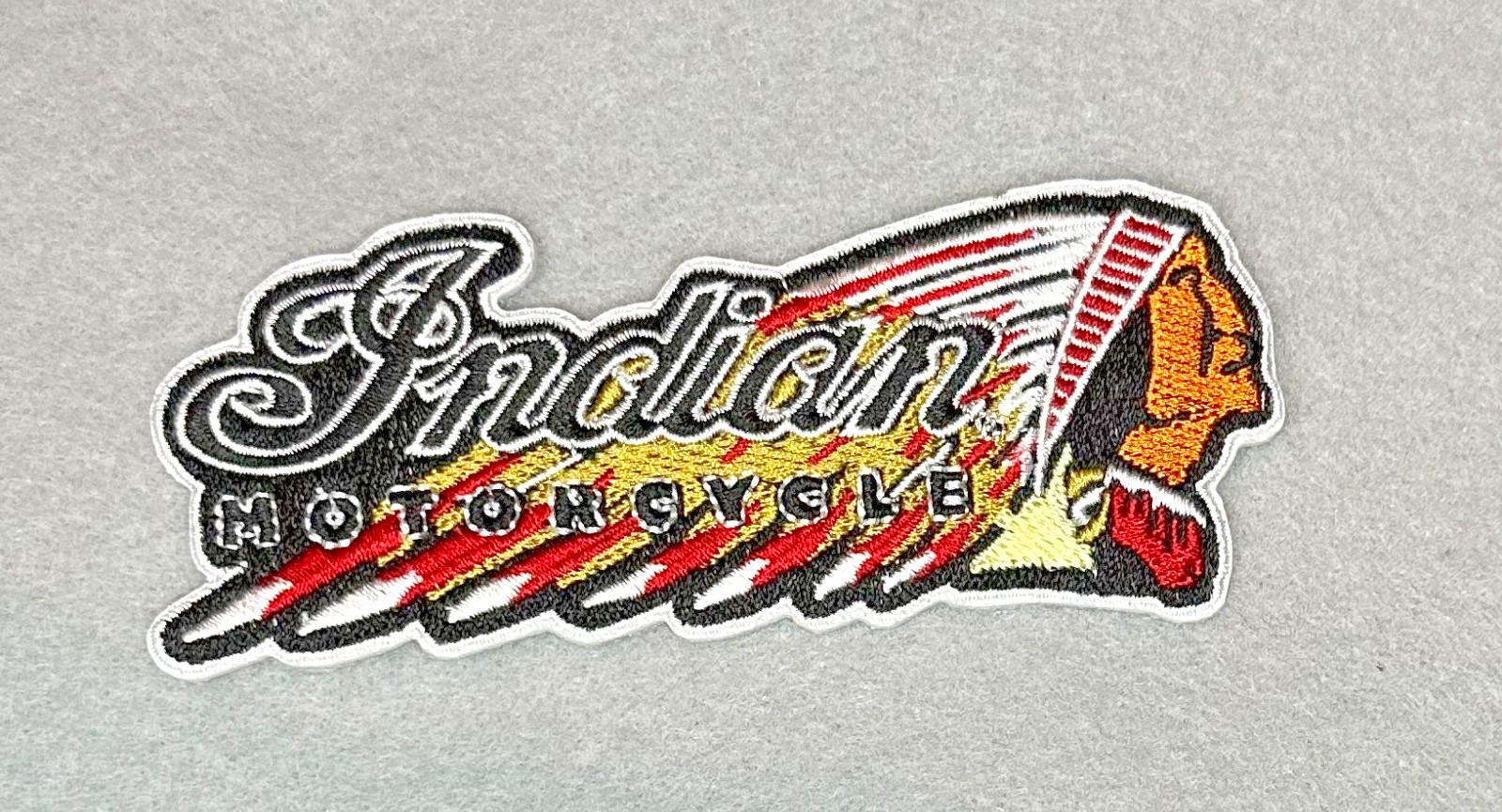 VINTAGE STYLE INDIAN MOTORCYCLE EMBROIDERED IRON-ON PATCH..RARE