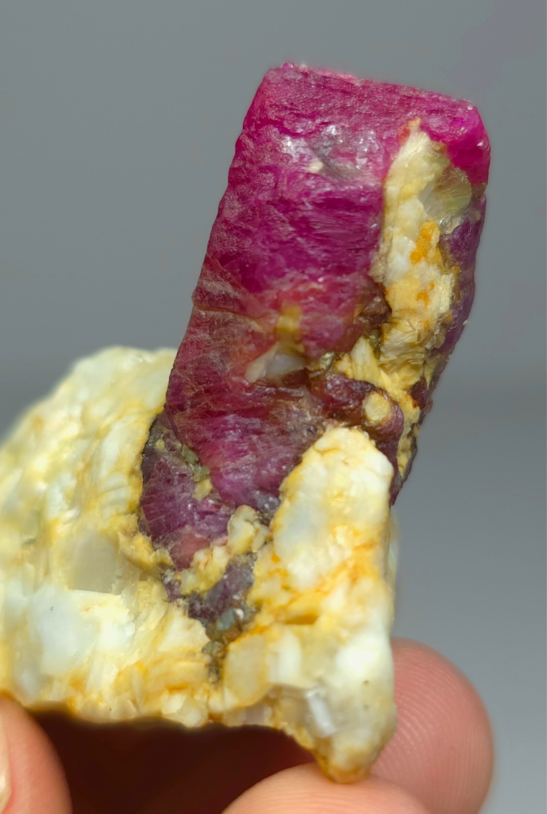 42 Gram Extraordinary Dark Red Ruby Crystal On Matrix From Afghanistan
