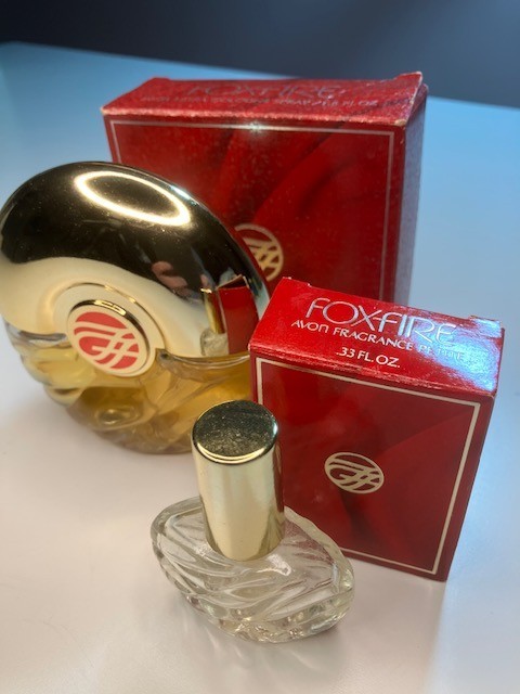 Vtg Avon FOXFIRE Cologne 1.8 oz. Full Perfume Bottle + .33 Fragrance Petite