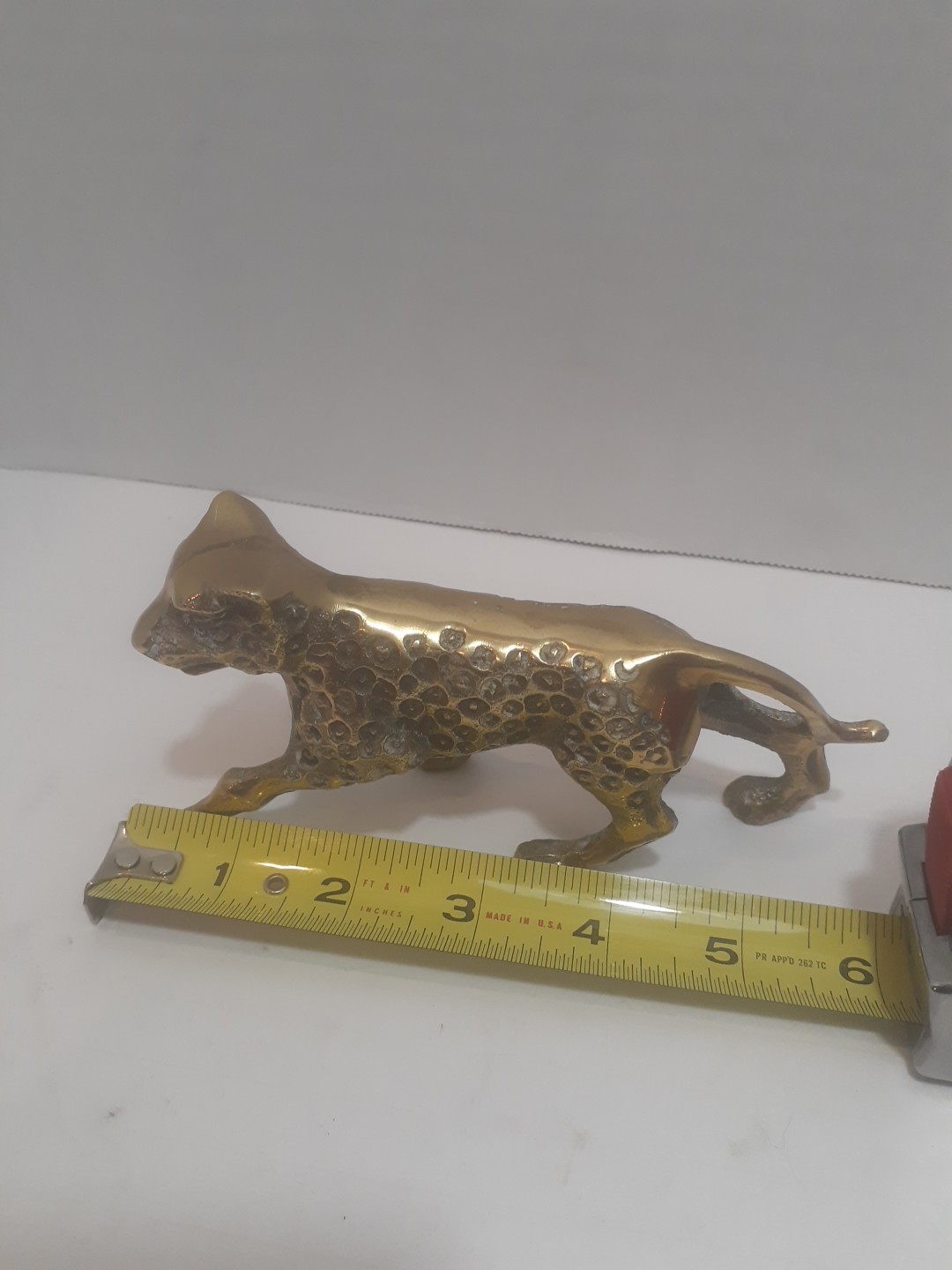 BRASS Sculpture Statue Panther Leopard Jaguar Cat vintage heavy