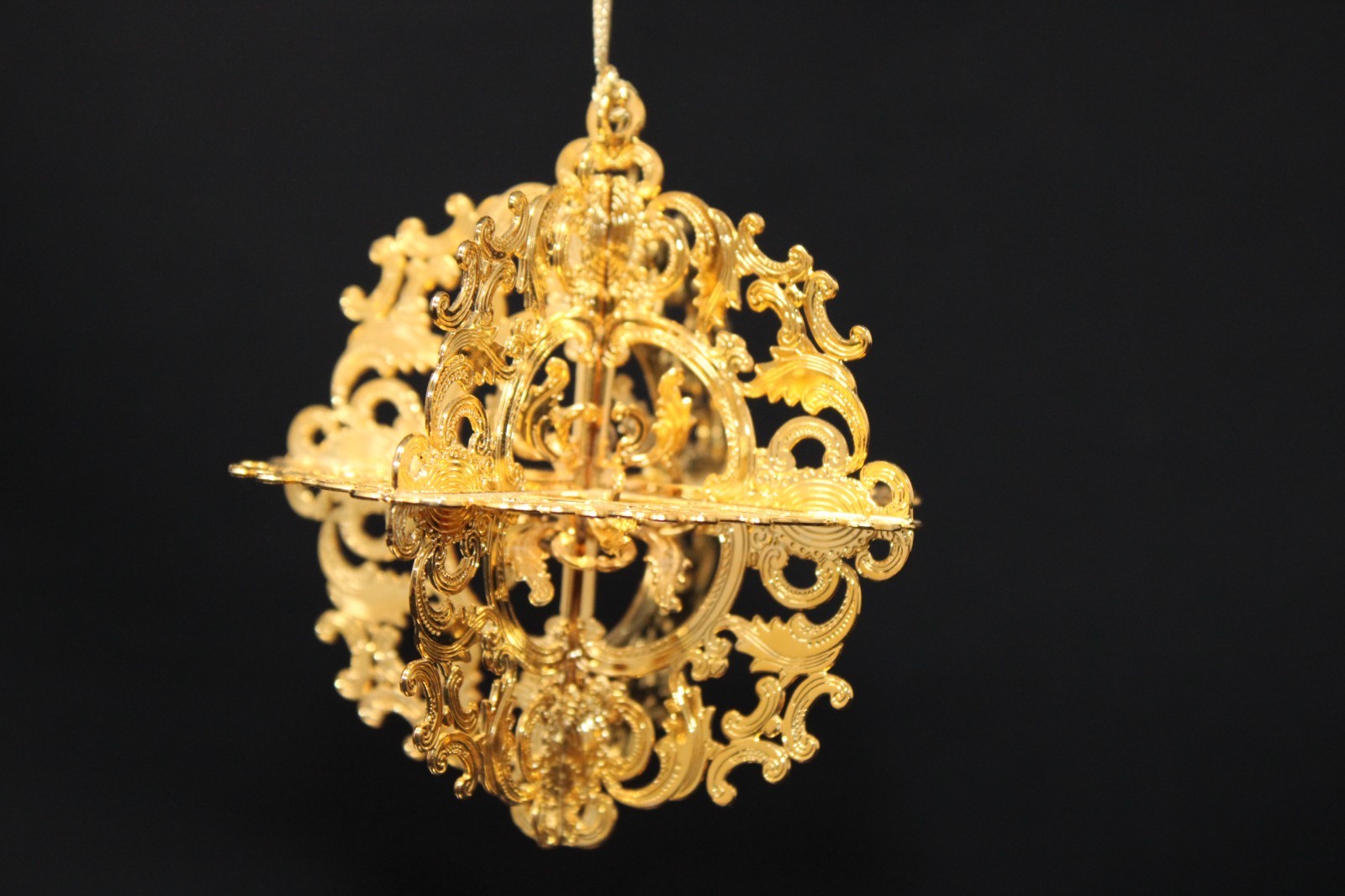 1997 BALDWIN BRASS Lancaster Snowflake Ornament 24K Gold Finish 2 5/8″ VERY NICE