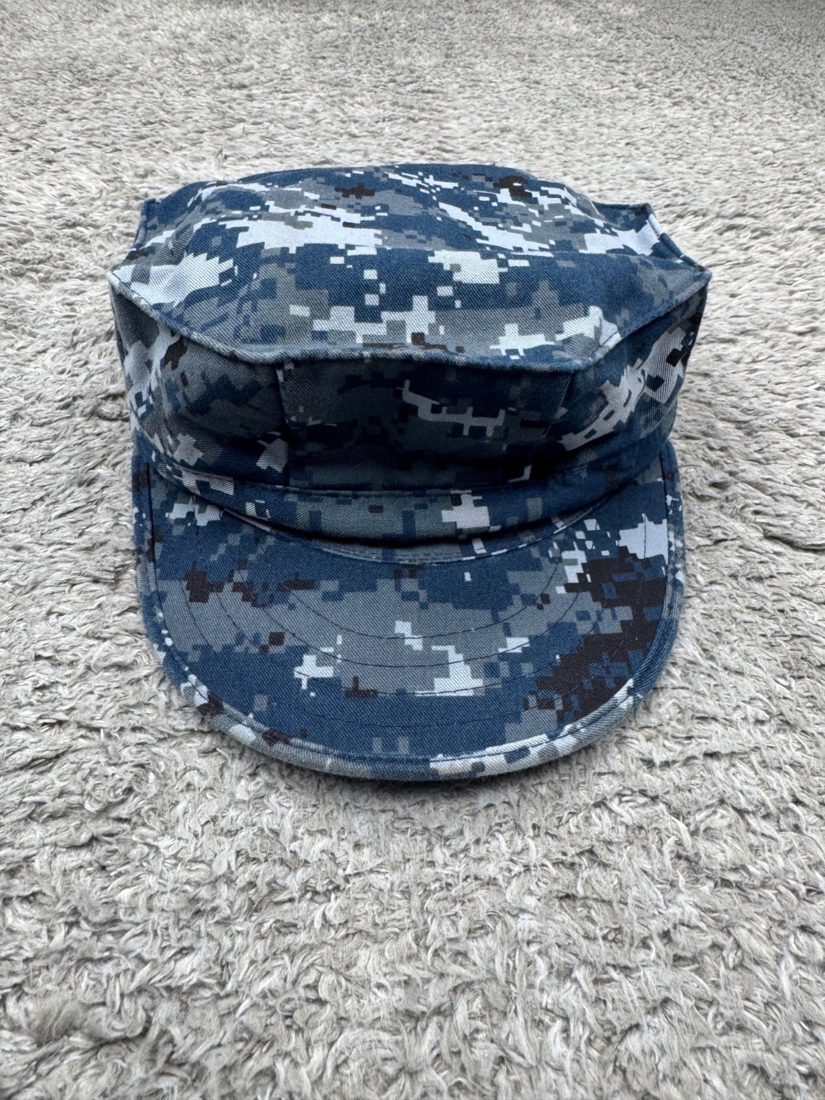 US Navy Hat Military Working Utility Cap Blueberry Digital Camo Made USA 7 1/8