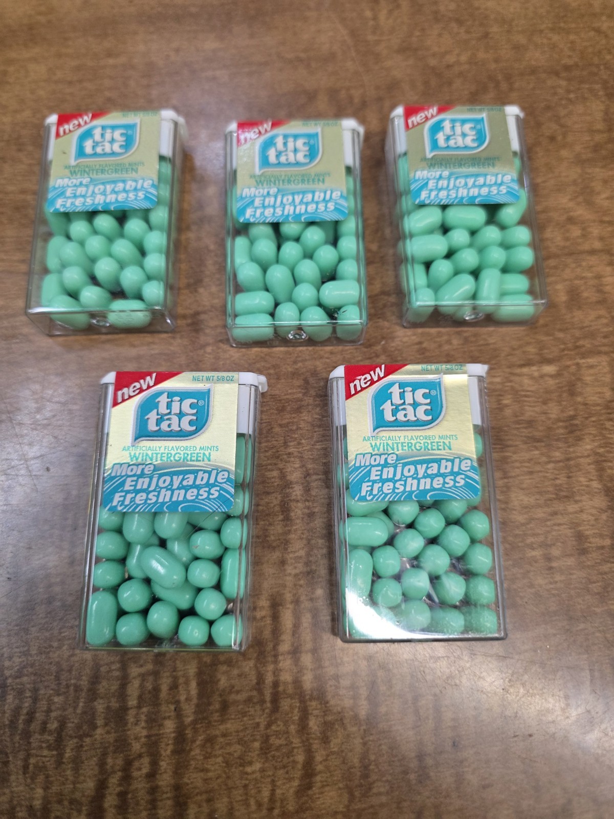 Tic Tac Mint Candy WINTERGREEN 5 Packs SEALED 1/2 oz Containers VTG 1990’s