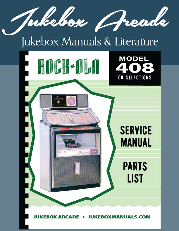 NEW! Rock Ola 408 – Rhapsody Manual Parts & Catalog w/ Active Circuits in Color