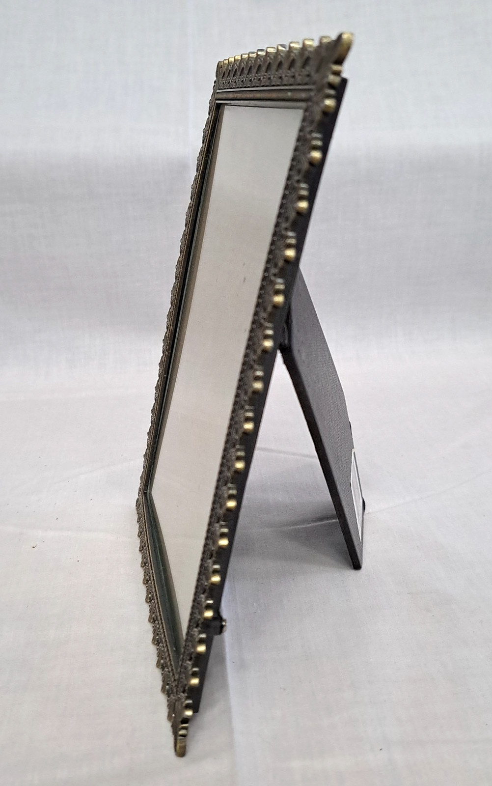 Ornate Solid Brass Picture Frame 5X7 Vintage Baroque Filigree Tabletop Photo EUC