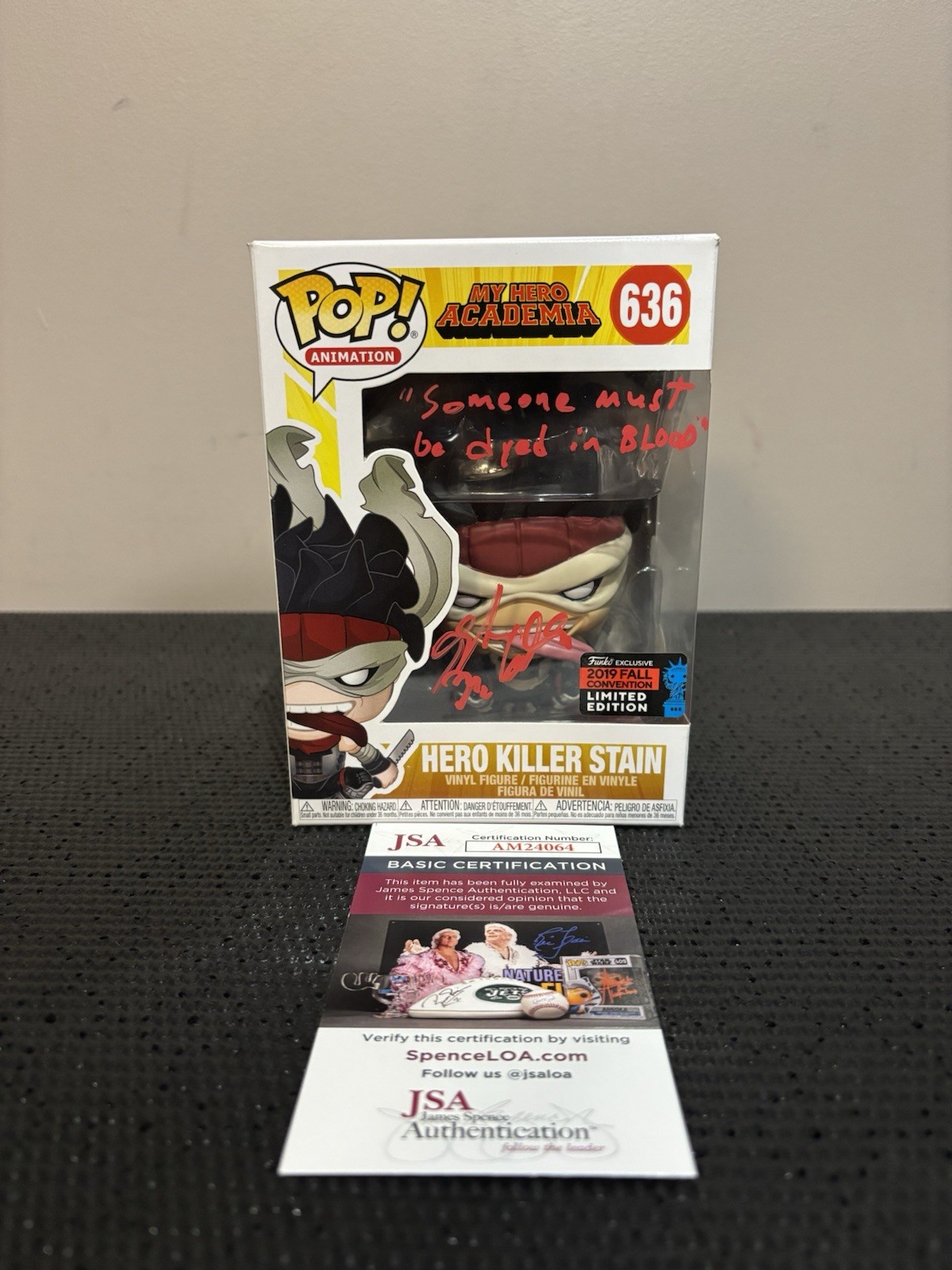 Funko PoP! #636 Hero Killer Stain My Hero Academia 2019 NYCC Exclusive Signed