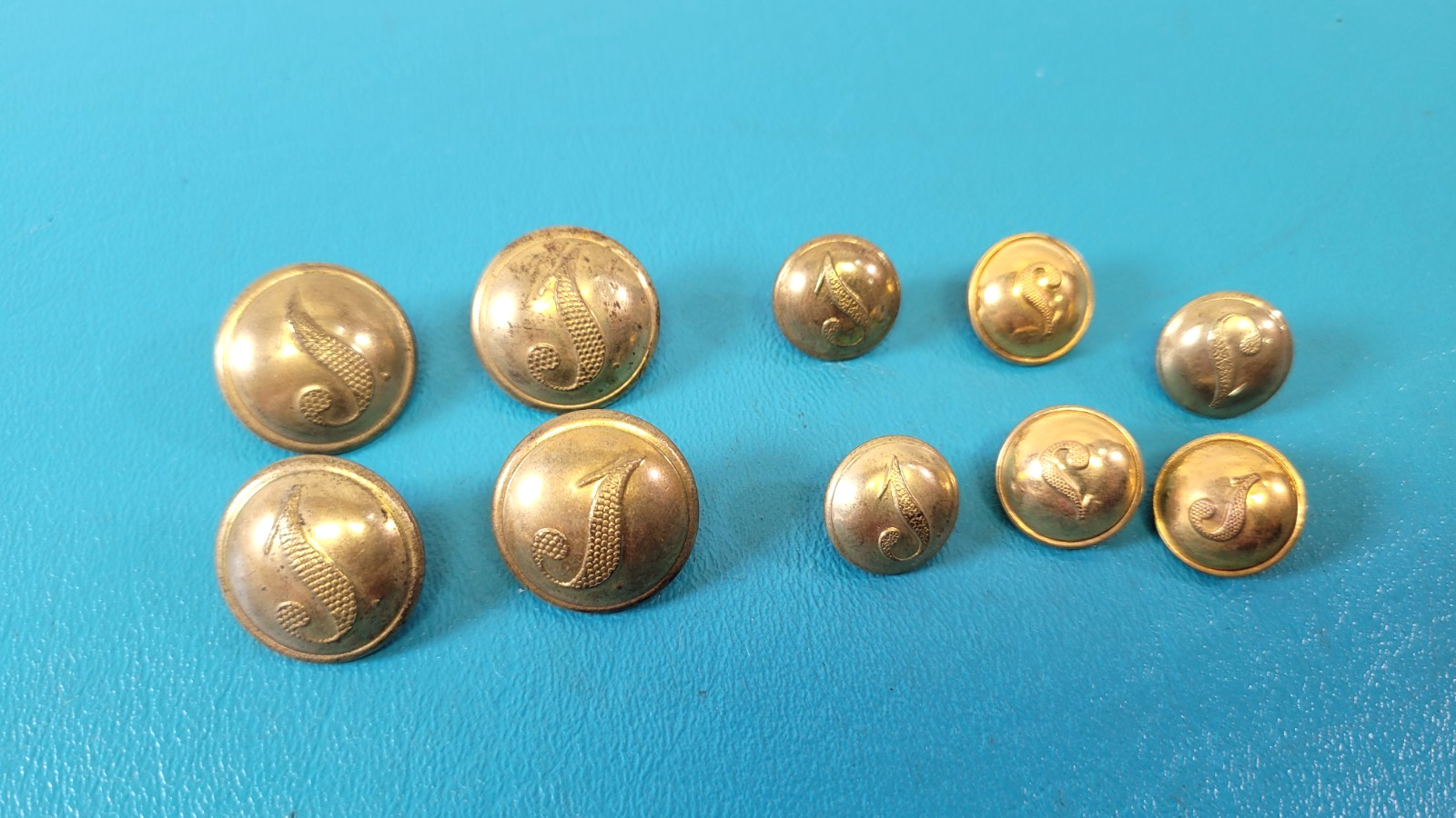 Ten 10 Spanish American War 1st Infantry Buttons EXTRA FEIN TR1254