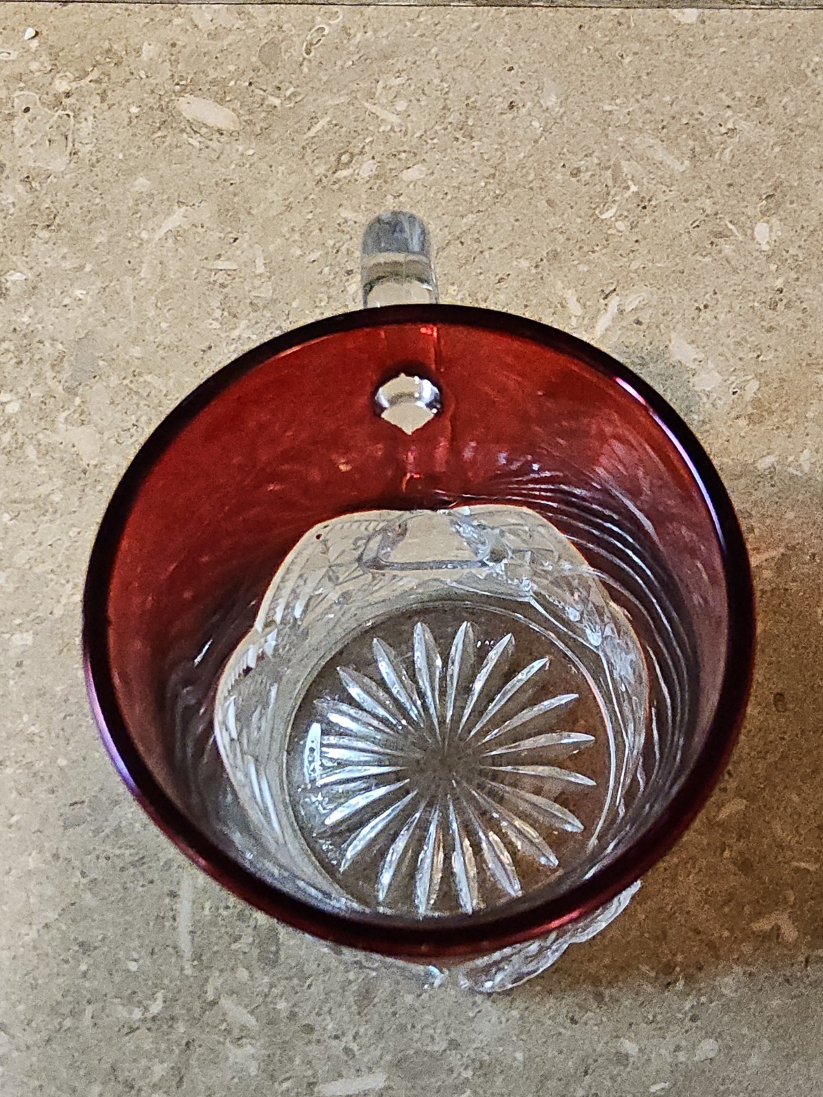 Ruby Flash Glass, Ruby ELLA Souvenir Mug , custom-etched 1890s era