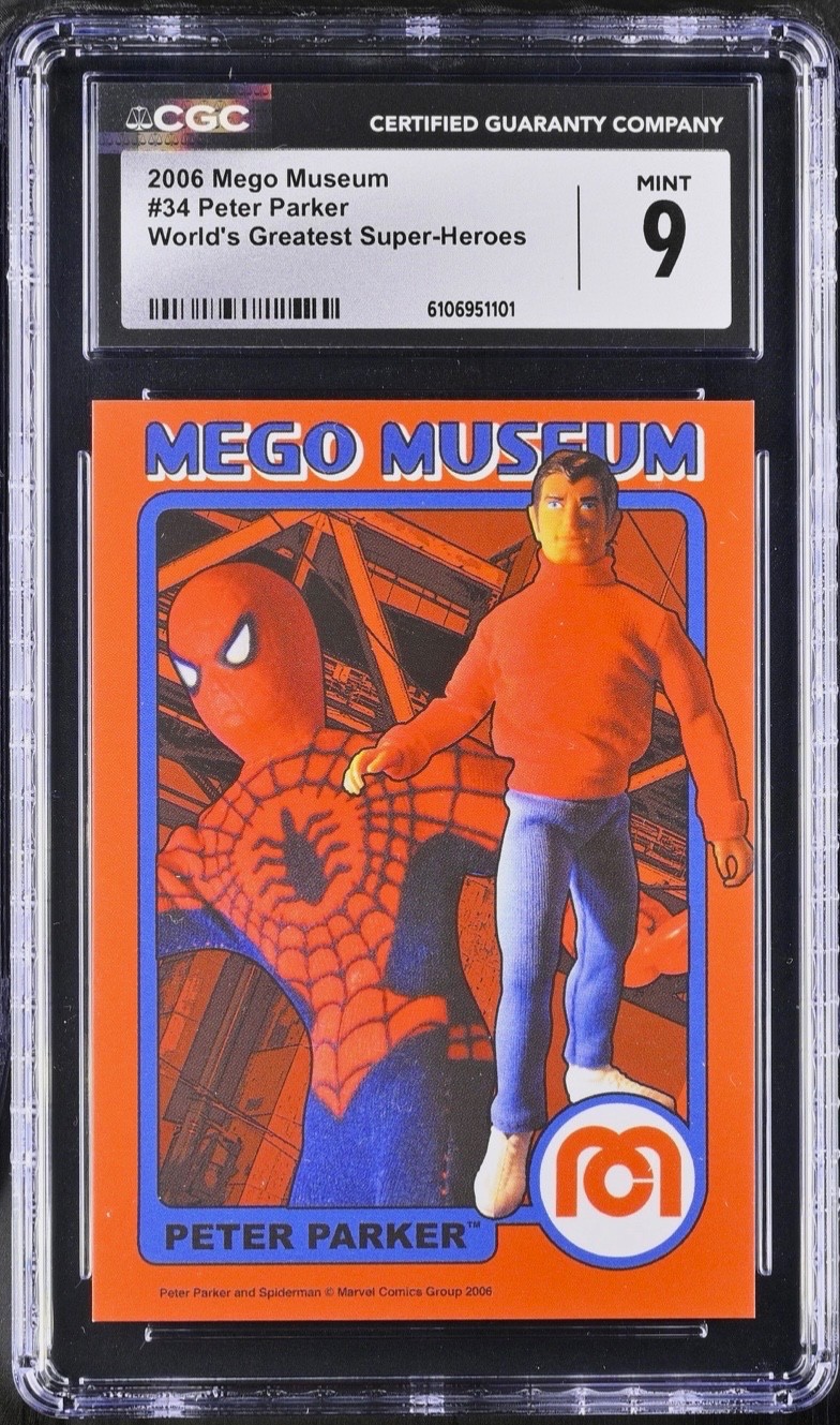 2006 SPIDER-MAN PETER PARKER Trading Card Mego Museum CGC 9 Pop1 Highest, Marvel
