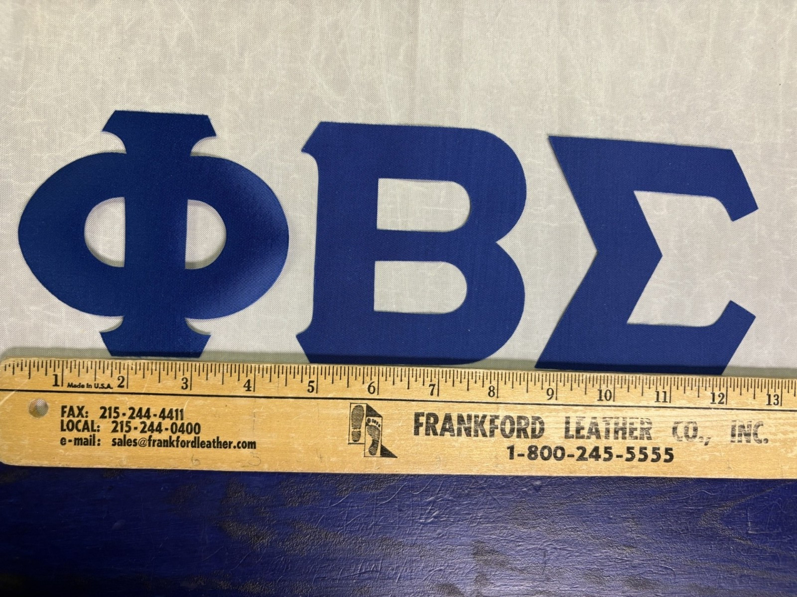 Phi Beta Sigma 4″ Mega Greek Twill Sew On Letters Royal Adhesive Backing