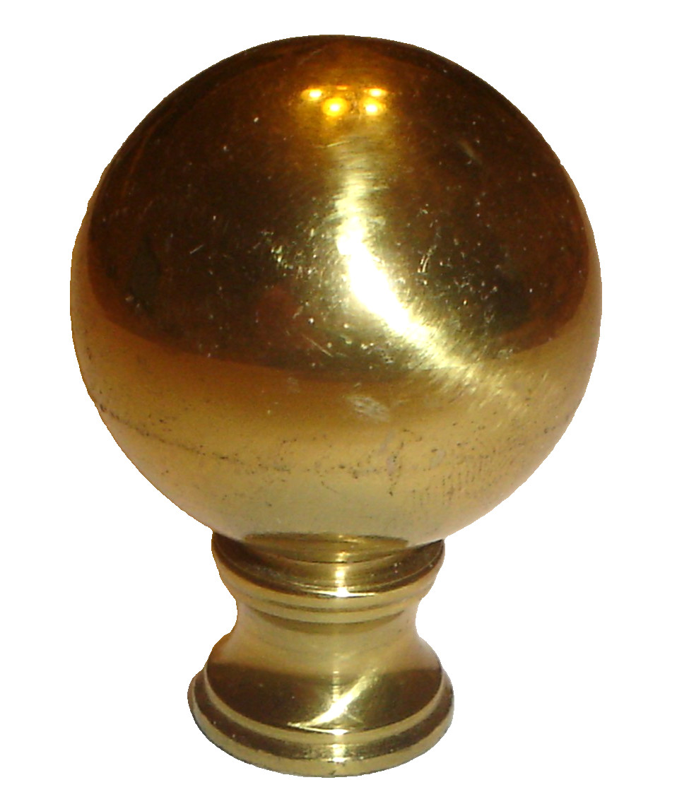 Vintage Heavy Solid Brass Ball Lamp Finial / Topper