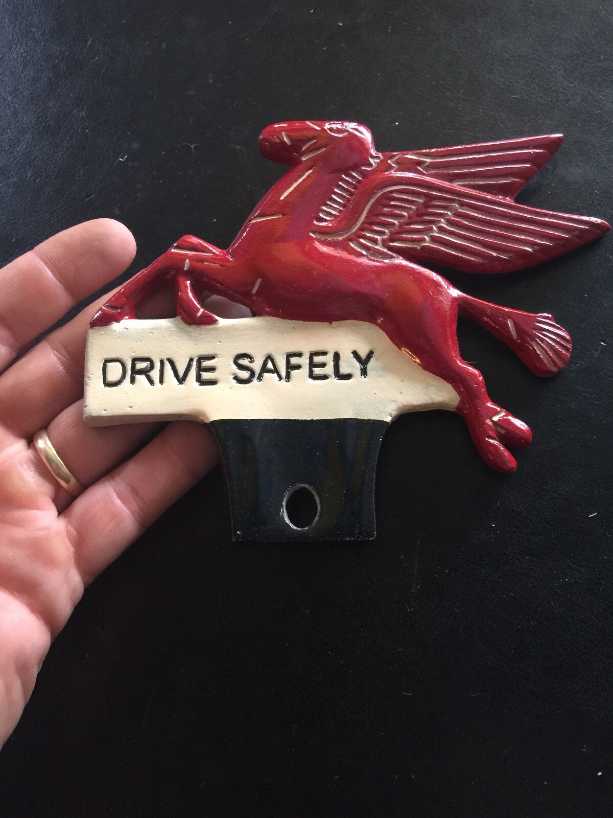 Flying Horse Truck Stop License Plate Topper Frame Patina Pegasus 1/4” METAL
