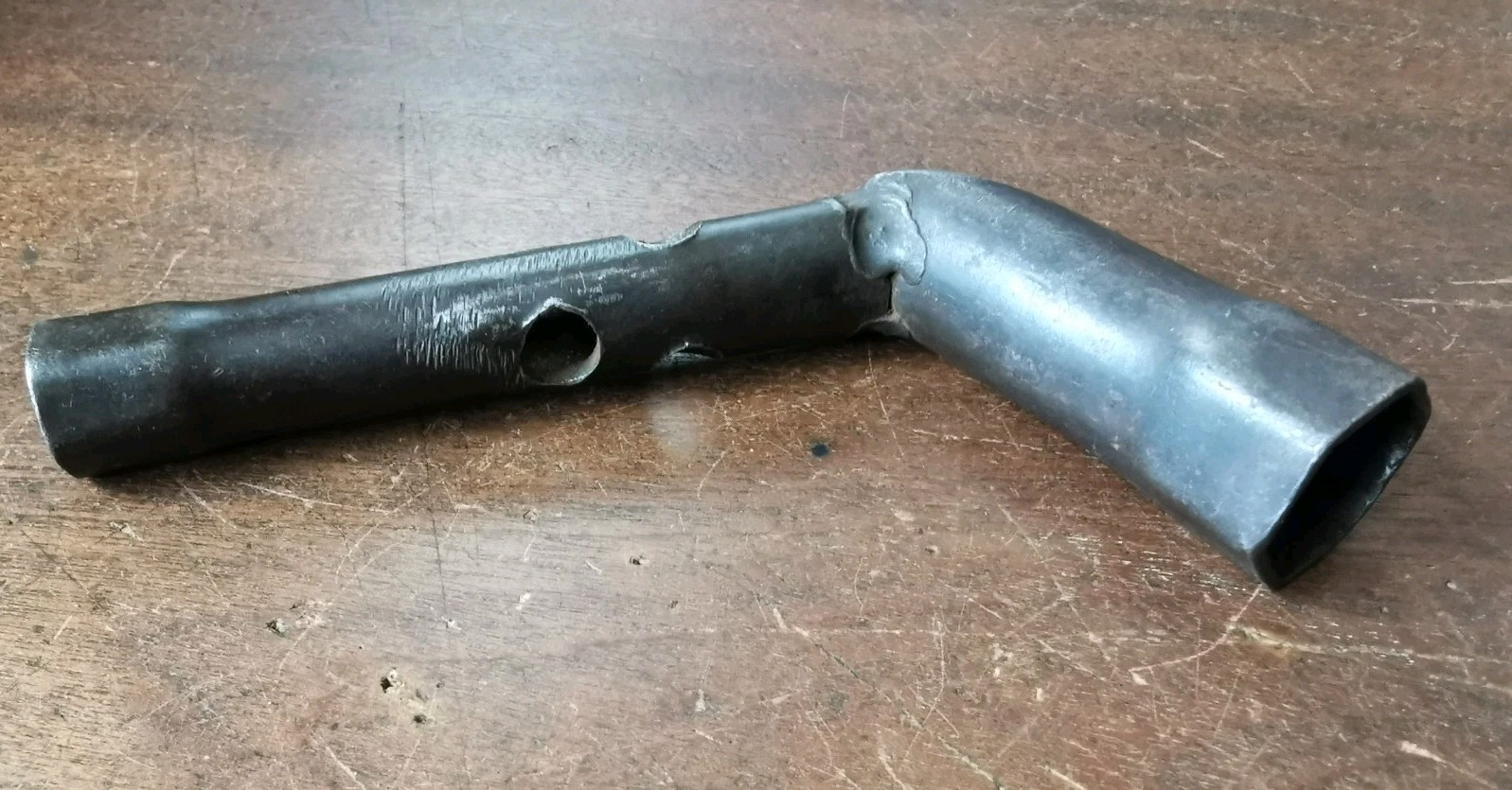 Vintage spark plug spanner 21mm X 15mm for classic motorcycle / scooter toolkit.