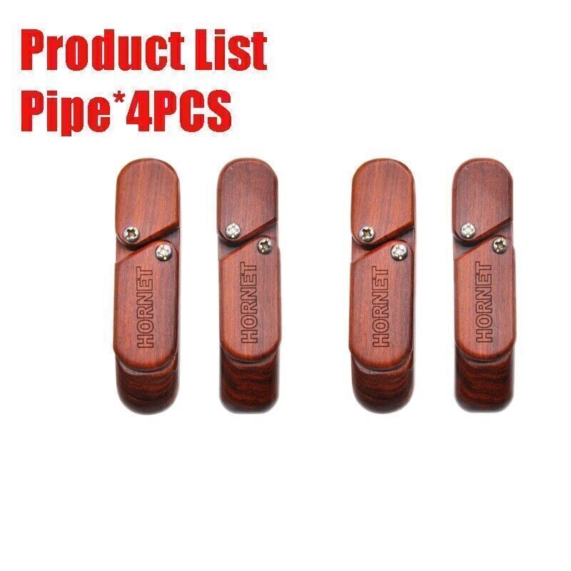 4/8/10/12 Pack Wooden Pipe 180° Swivel Lid With Tobacco Storage Various Qty