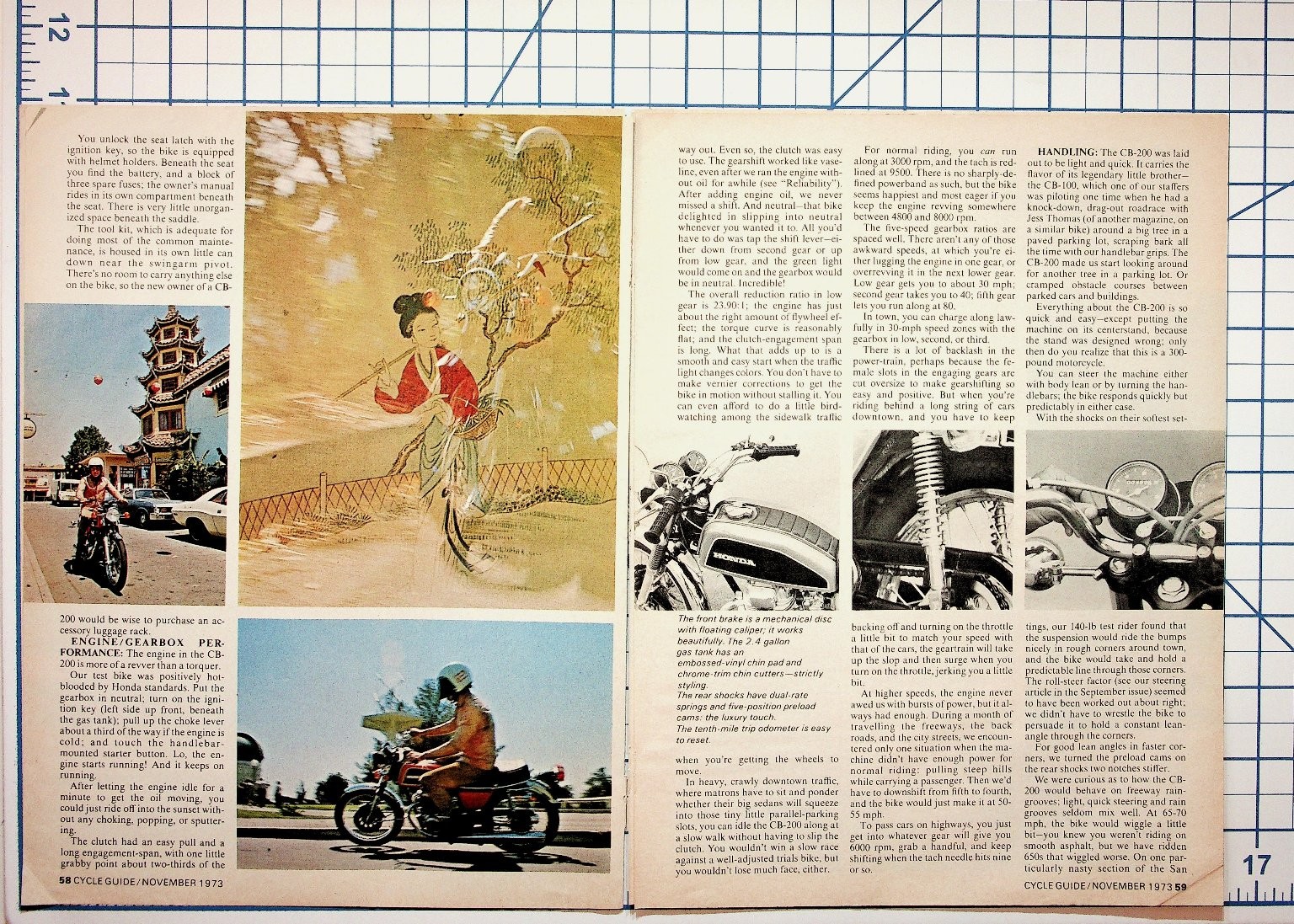 1973 Cycle Guide Magazine Article Honda CB-200 Street Machine Motorcycle