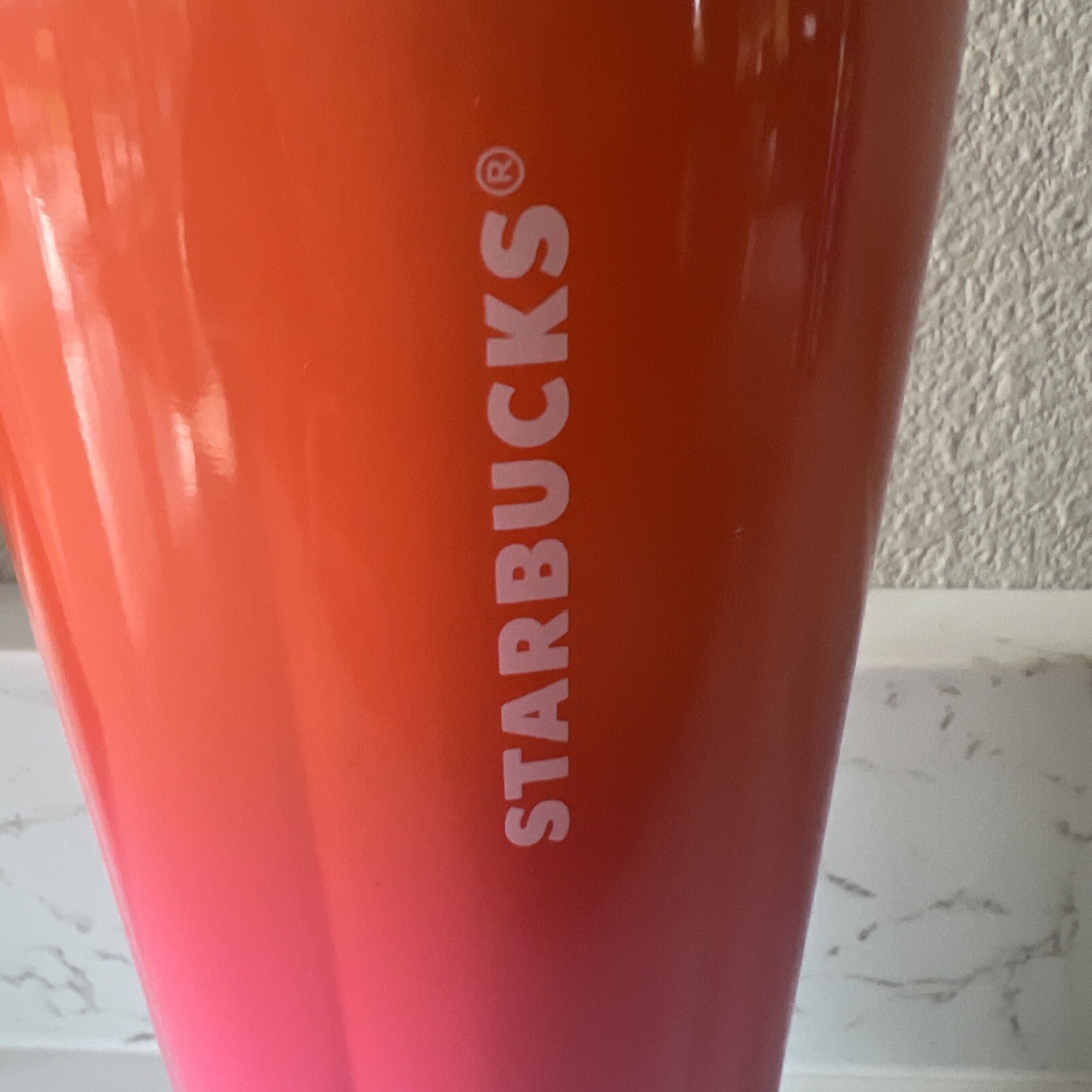 NEW Starbucks Stainless Sunset Gradient Summer Tumbler Pink Orange Blue 24Oz