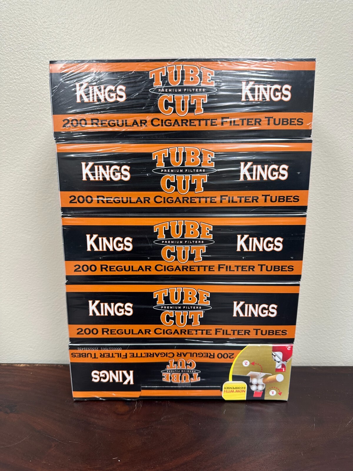 Gambler Tube Cut ORANGE Regular King Size RYO Cigarette Tubes (5 Boxes)