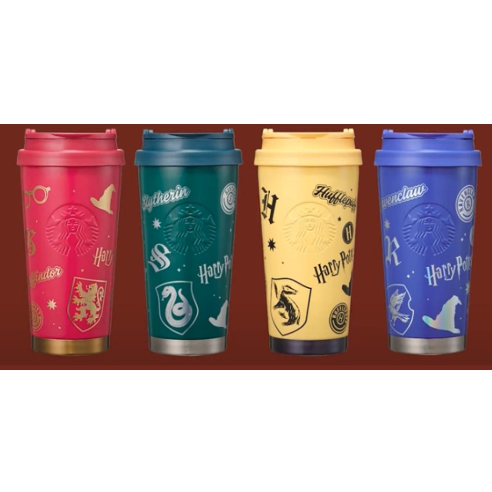 Starbucks x Harry Potter Tumbler Set 4pcs 473ml Gryffindor Slytherin Hufflepuff