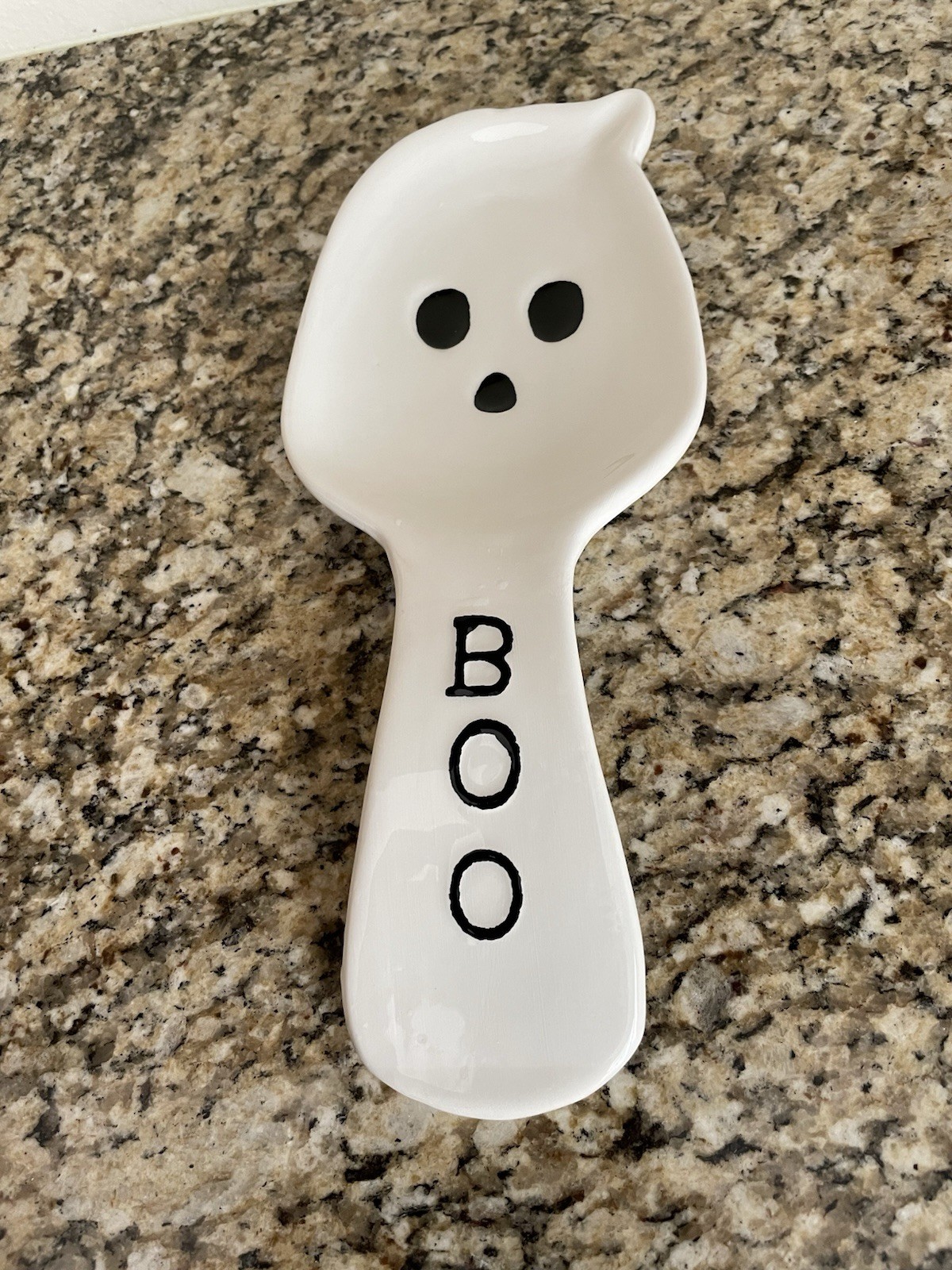 White BOO Ghost Spoon Rest