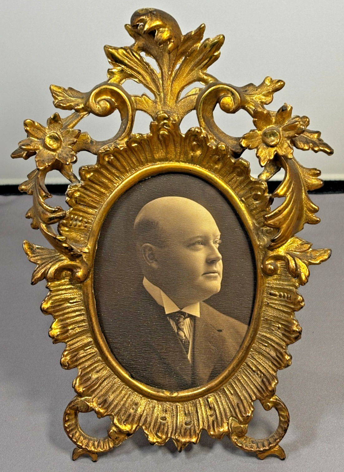 Antique French Gilt Bronze Rococo style 8.75″ high x 6.” Picture Frame