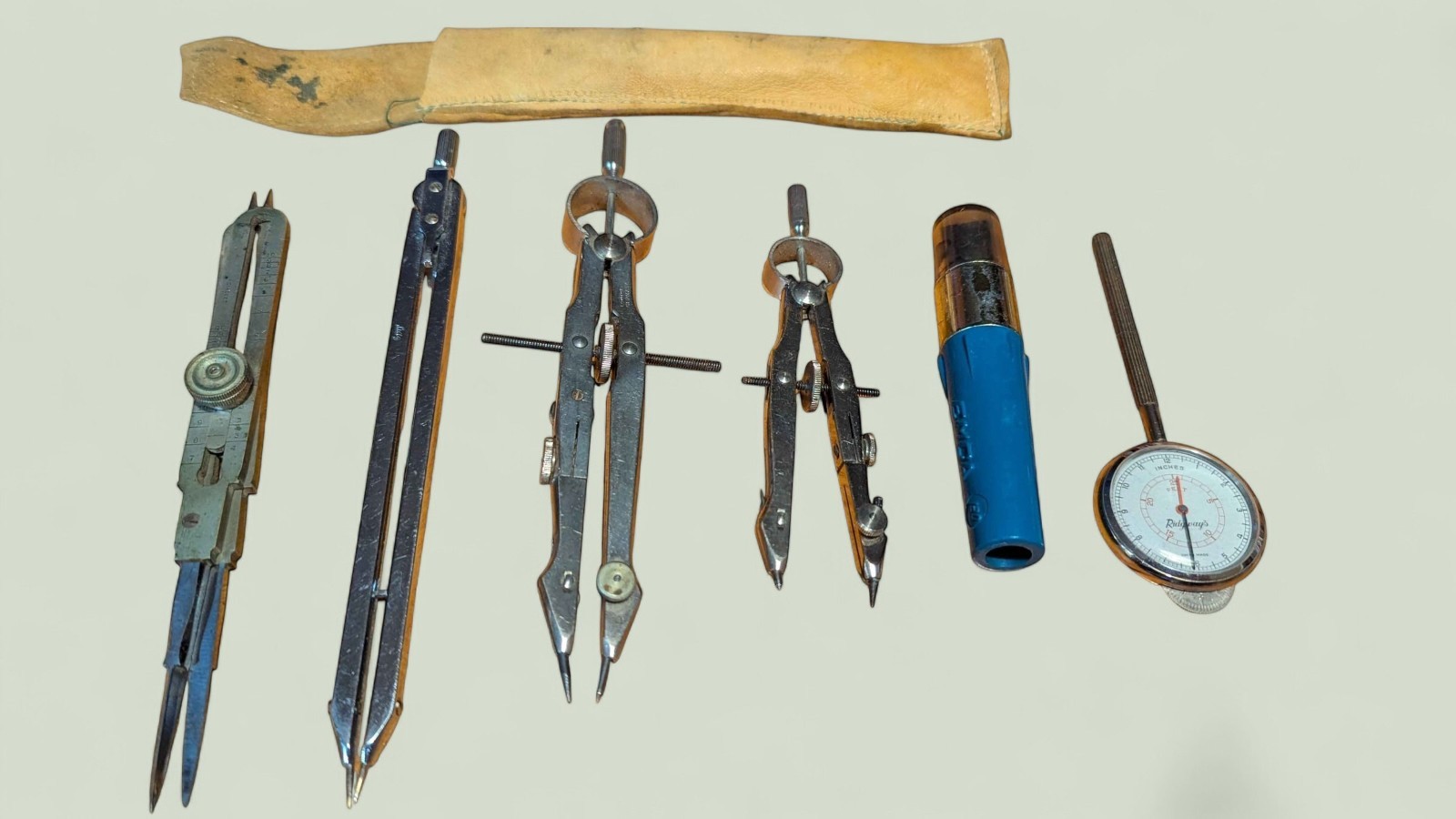 Vintage Drafting Tool Lot Compasses Dividers Engineer Architect Instruments